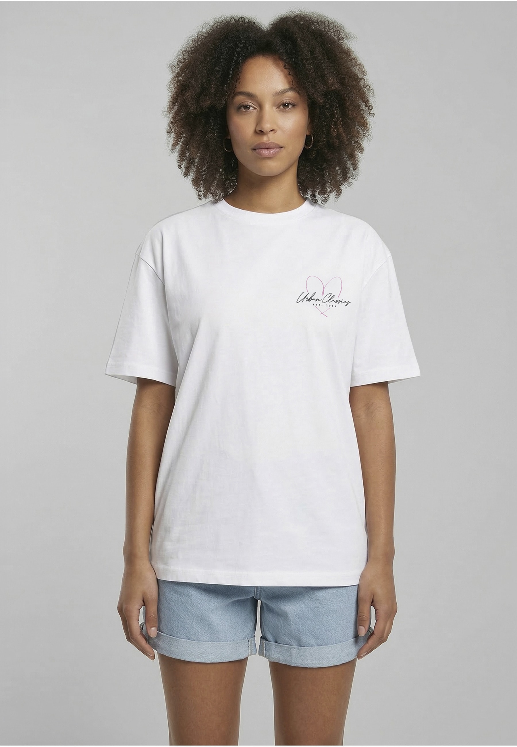 URBAN CLASSICS T-Shirt »Urban Classics Ladies Urban Classic Heart Logo Loose Tee« 1