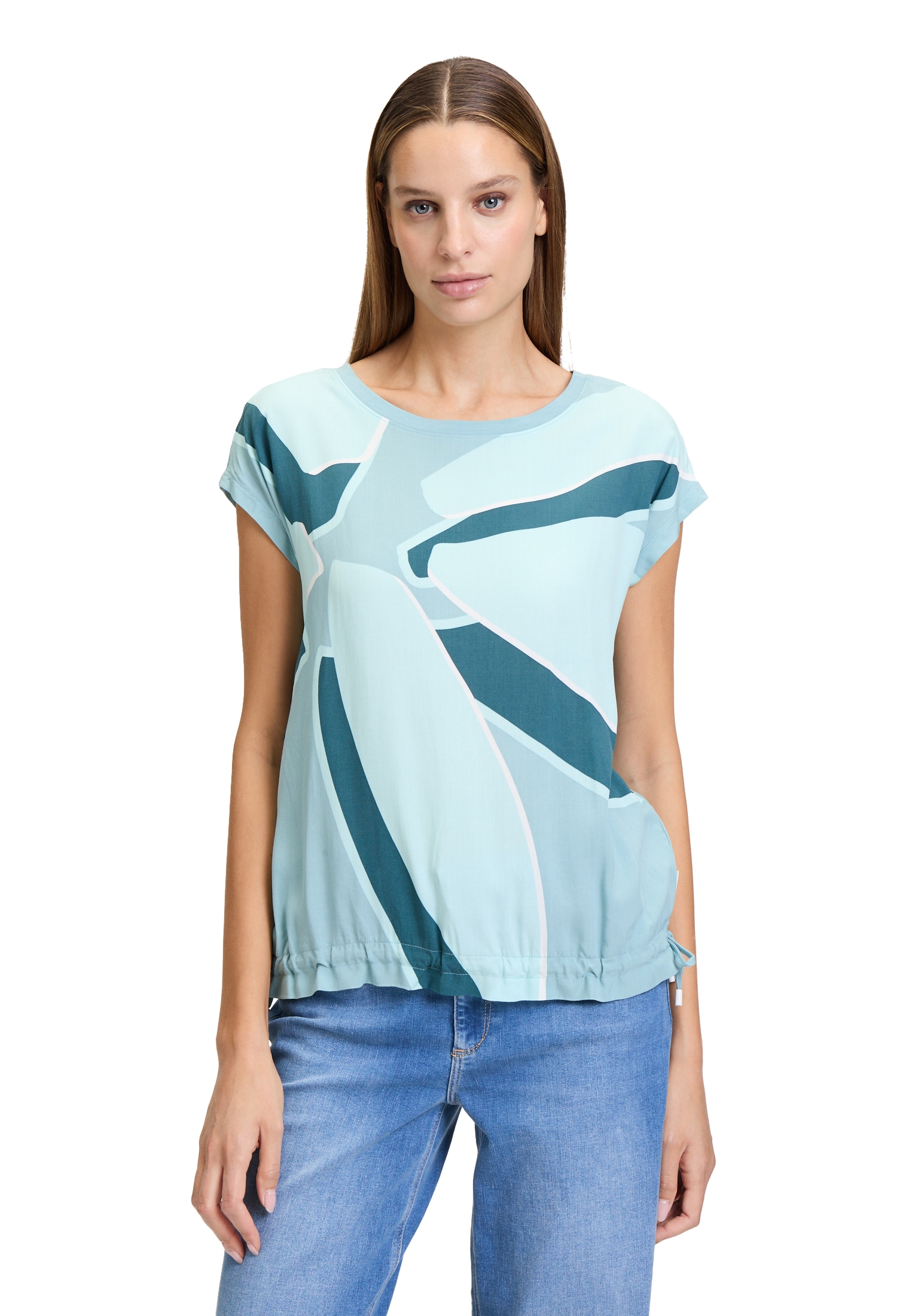 Betty&Co Kurzarmshirt "Betty & Co Damen Patchwork-Shirt mit Print", (1 tlg. günstig online kaufen