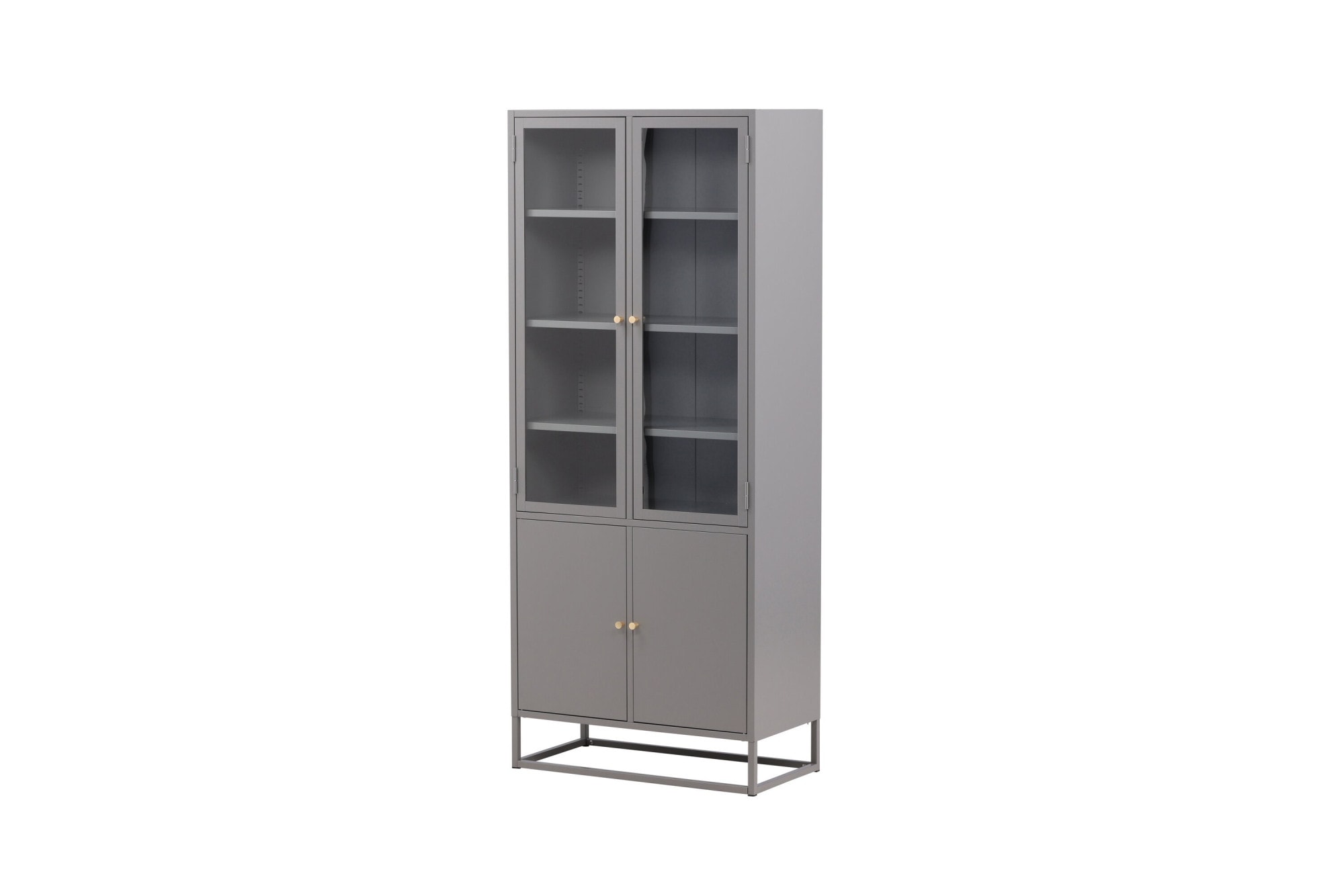 Venture Home Vitrine »Bakal, hoher Stauraumschrank aus Stahl, 4 Türen, Höhe 190 cm« Hochschrank, Pulverbeschichtung, Glastüren, Einlegeböden, kultiviert