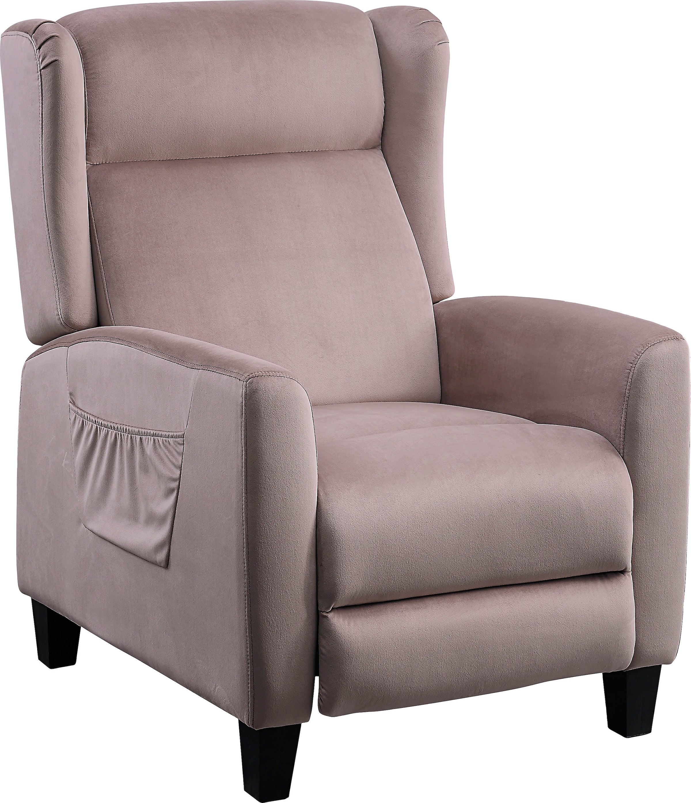 ATLANTIC home collection TV-Sessel »Timo«, klassischer Ohrensessel mit Relaxfunktion und praktischer Seitentasche