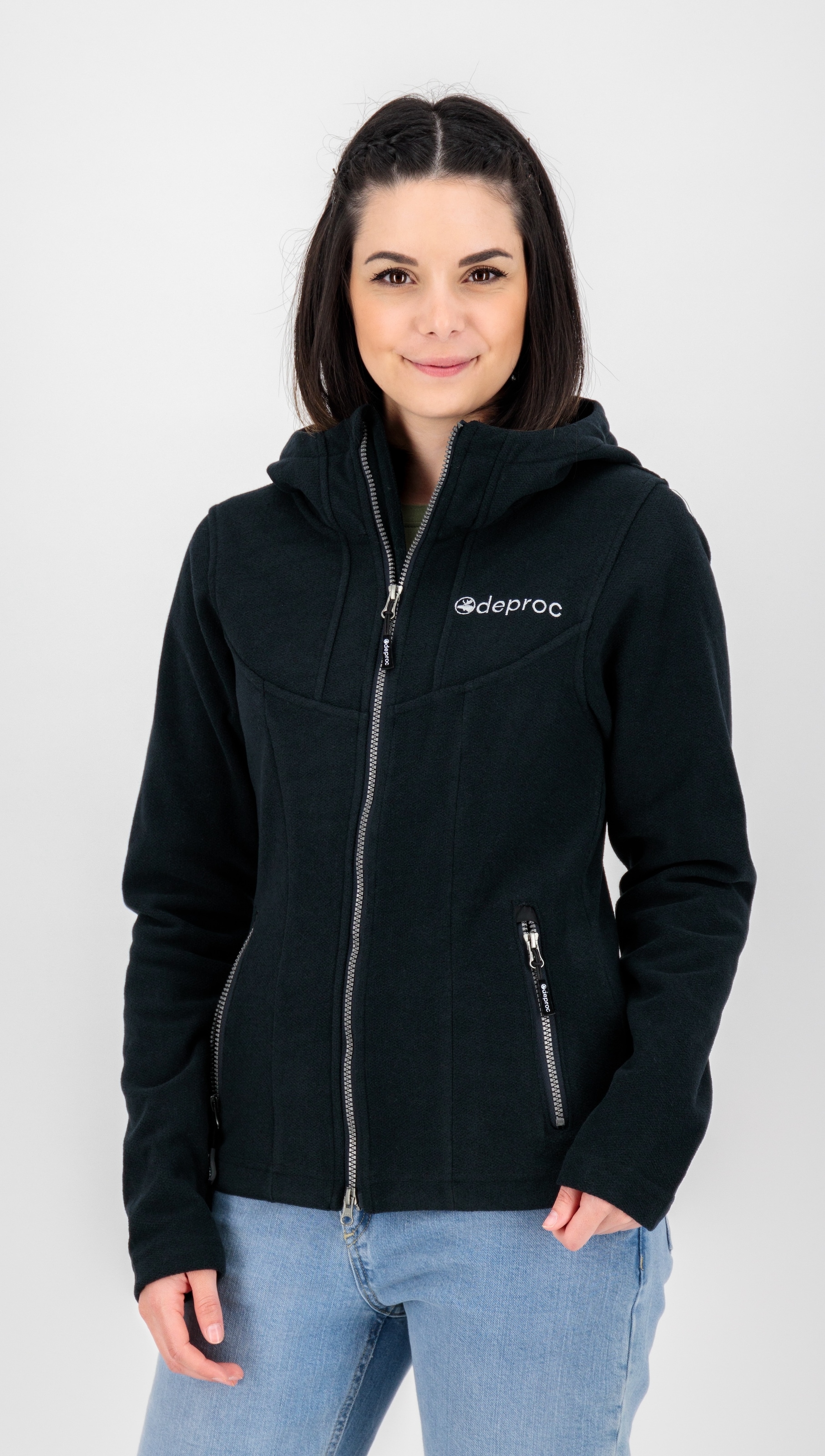 DEPROC Active Strickfleecejacke »GLORY MAY«, mit 2-Wege-Reißverschluss