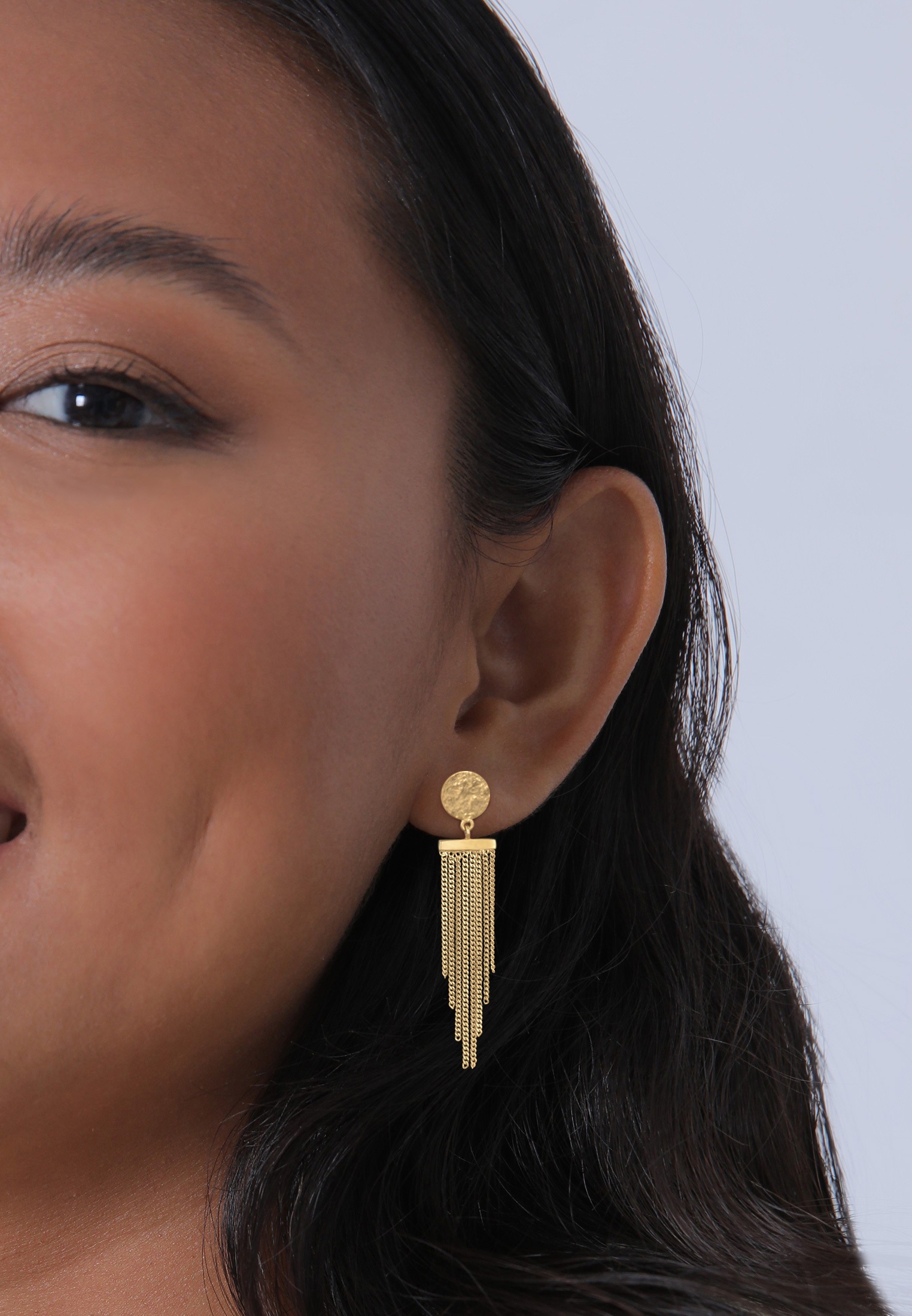 Elli Paar Ohrstecker »Stecker Plättchen Ketten Look Stylisch 925 Silber«