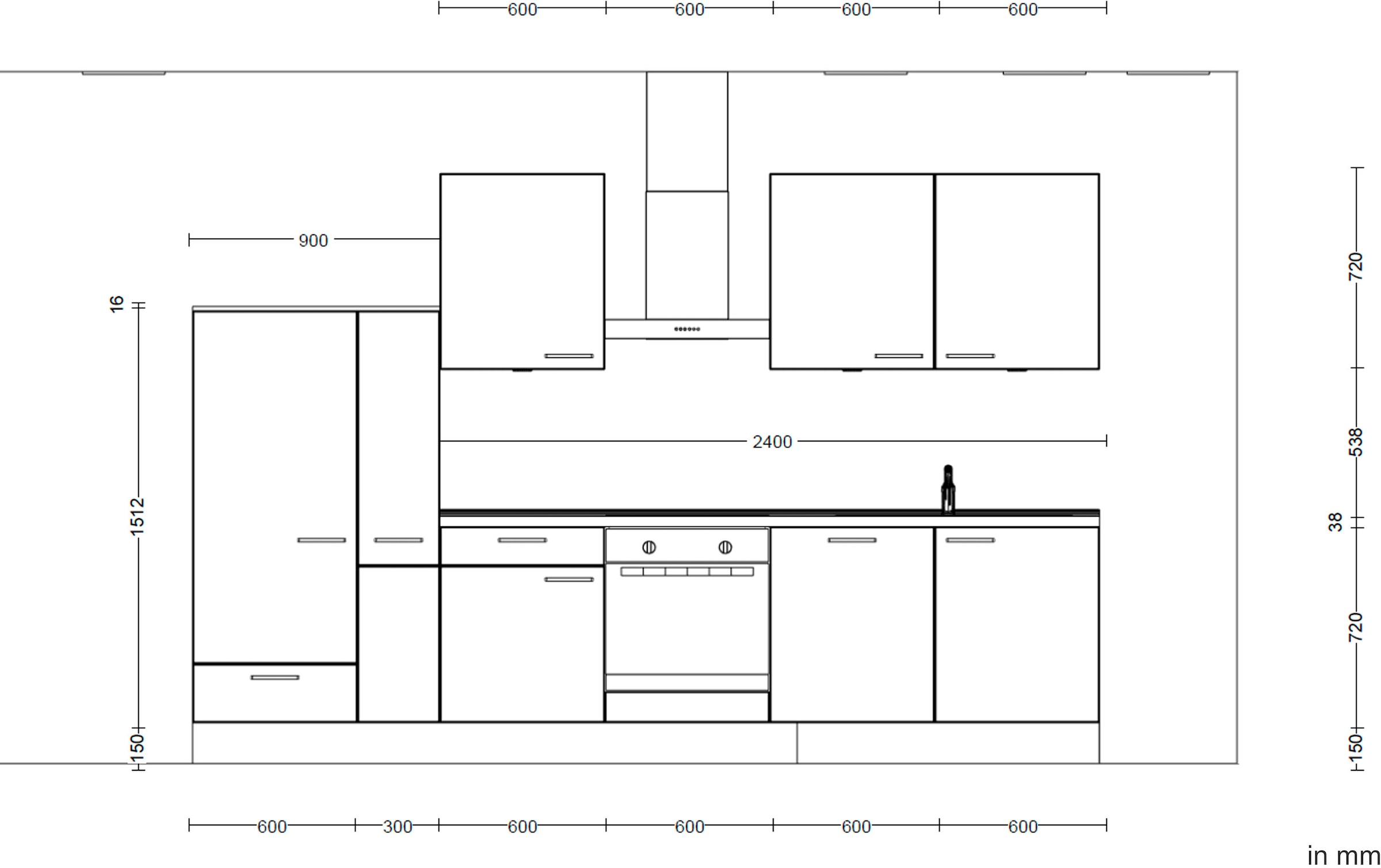 nobilia® Küchenzeile »"Flash I"«, vormontiert, Ausrichtung wählbar, Breite 330 cm, wahlw. mit E-Geräten