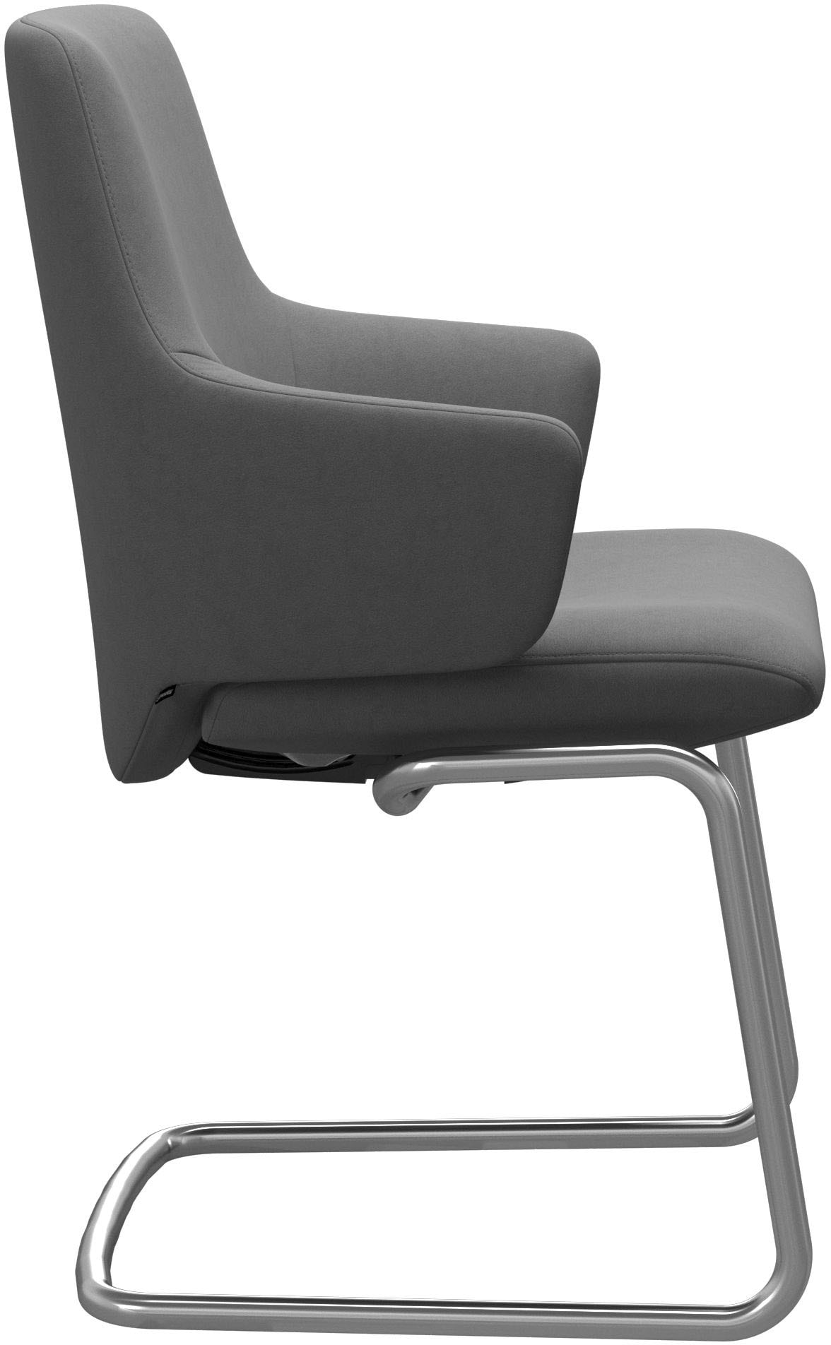 Stressless® Polsterstuhl »Laurel«, Microfaser DINAMICA, Low Back mit Armlehne, Größe L, mit Beinen aus Stahl in Schwarz matt