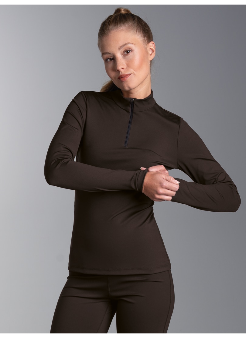 Trigema "TRIGEMA Langarm Sport-Shirt mit Reißverschluss" 1