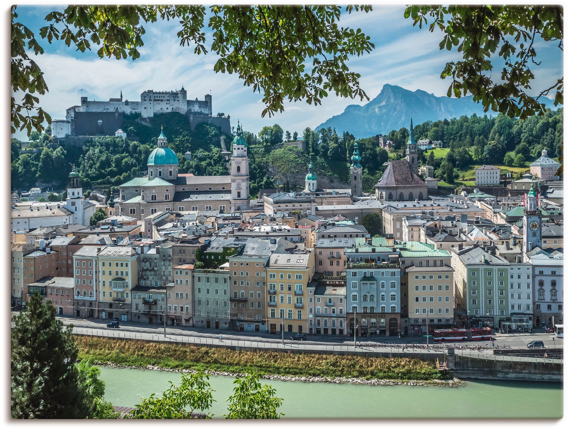 Artland Alu-Dibond-Druck »Salzburg Blick auf die Altstadt«, Österreich, (1 St.), für Innen- und Außenbereich geeignet, Outdoorbild