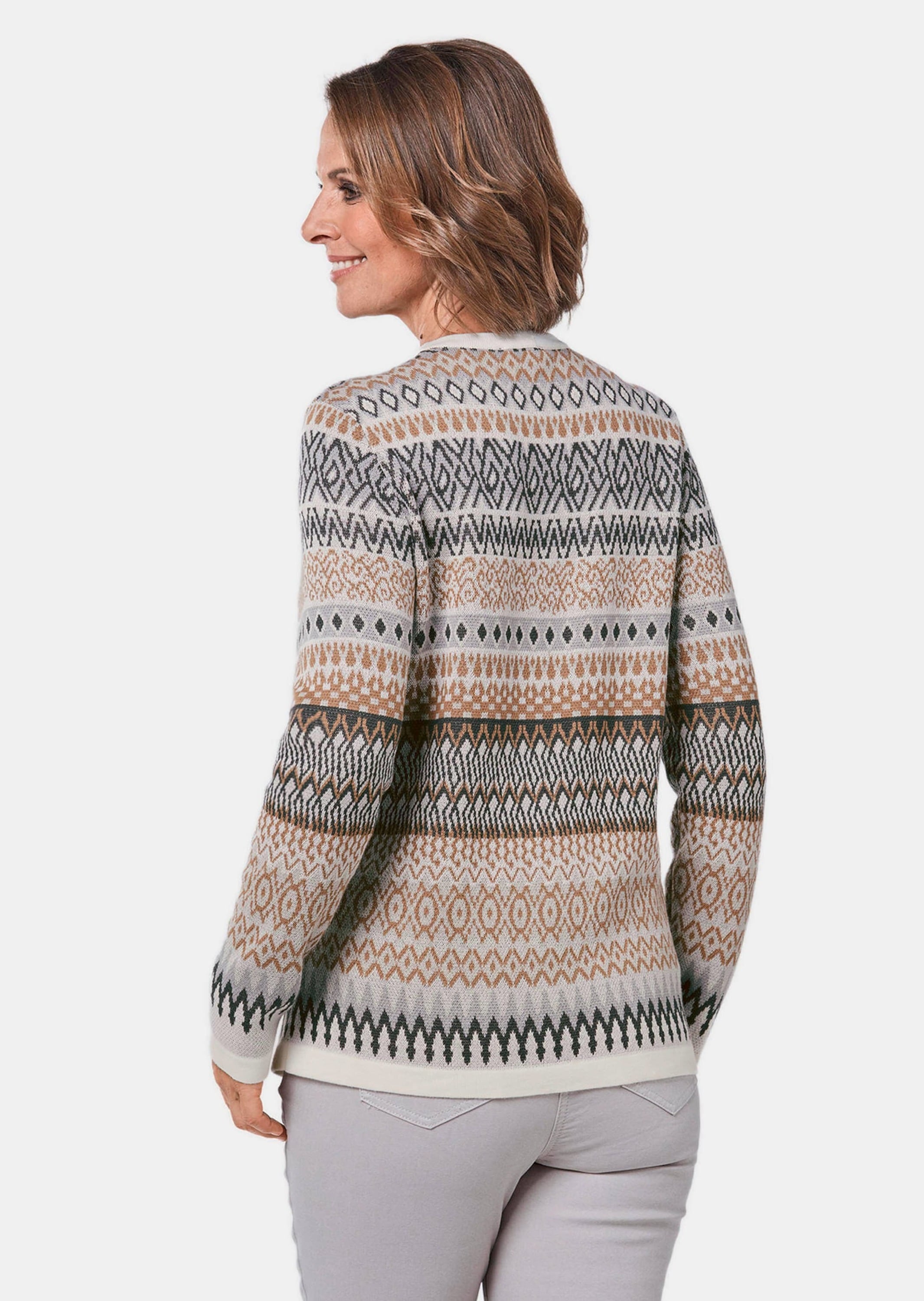 GOLDNER Strickpullover »Pullover Kurzgröße - Zeitloser Norweger-Pullover«