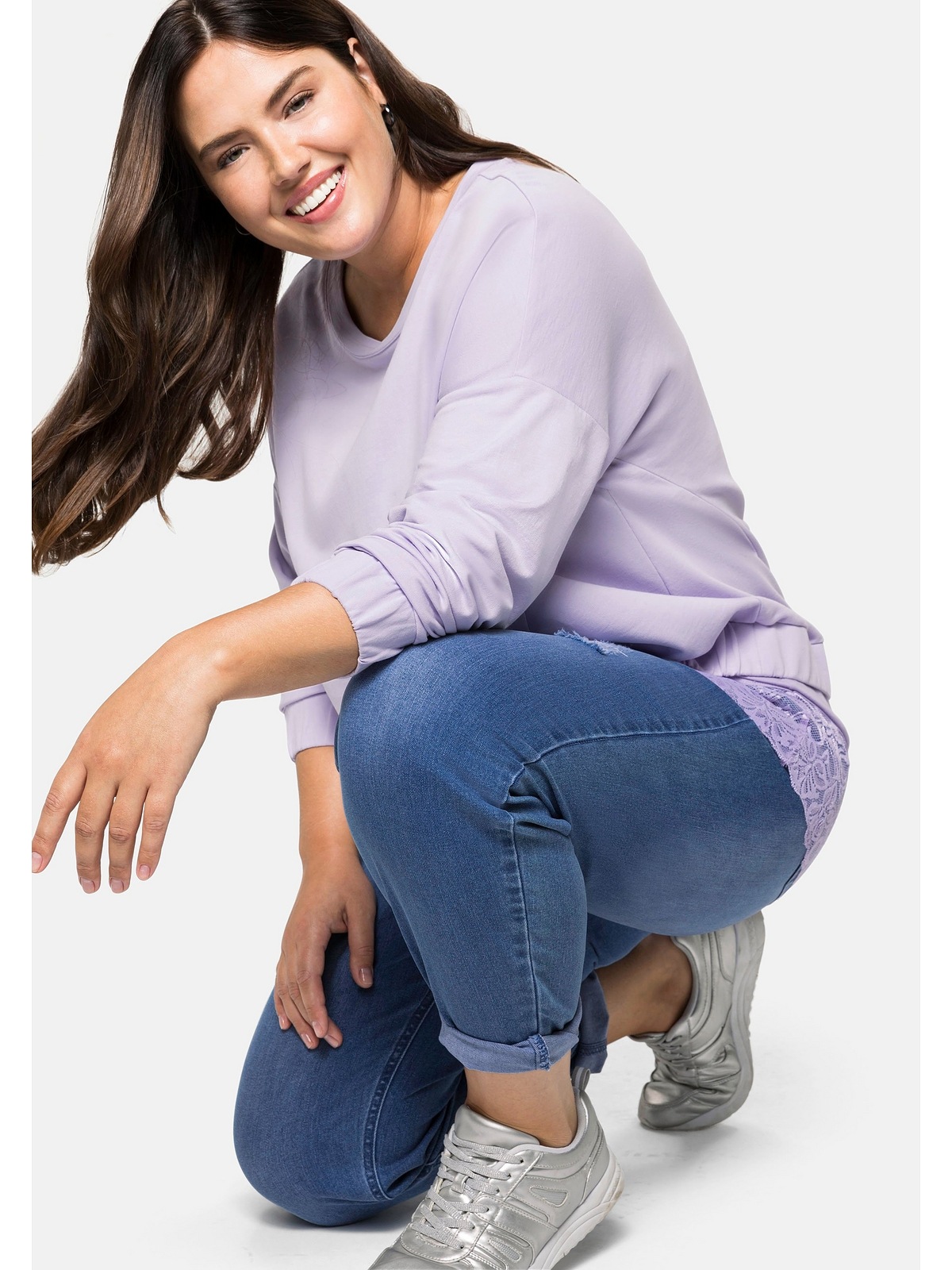 Sheego Sweatshirt »Große Größen«, mit Gummibund