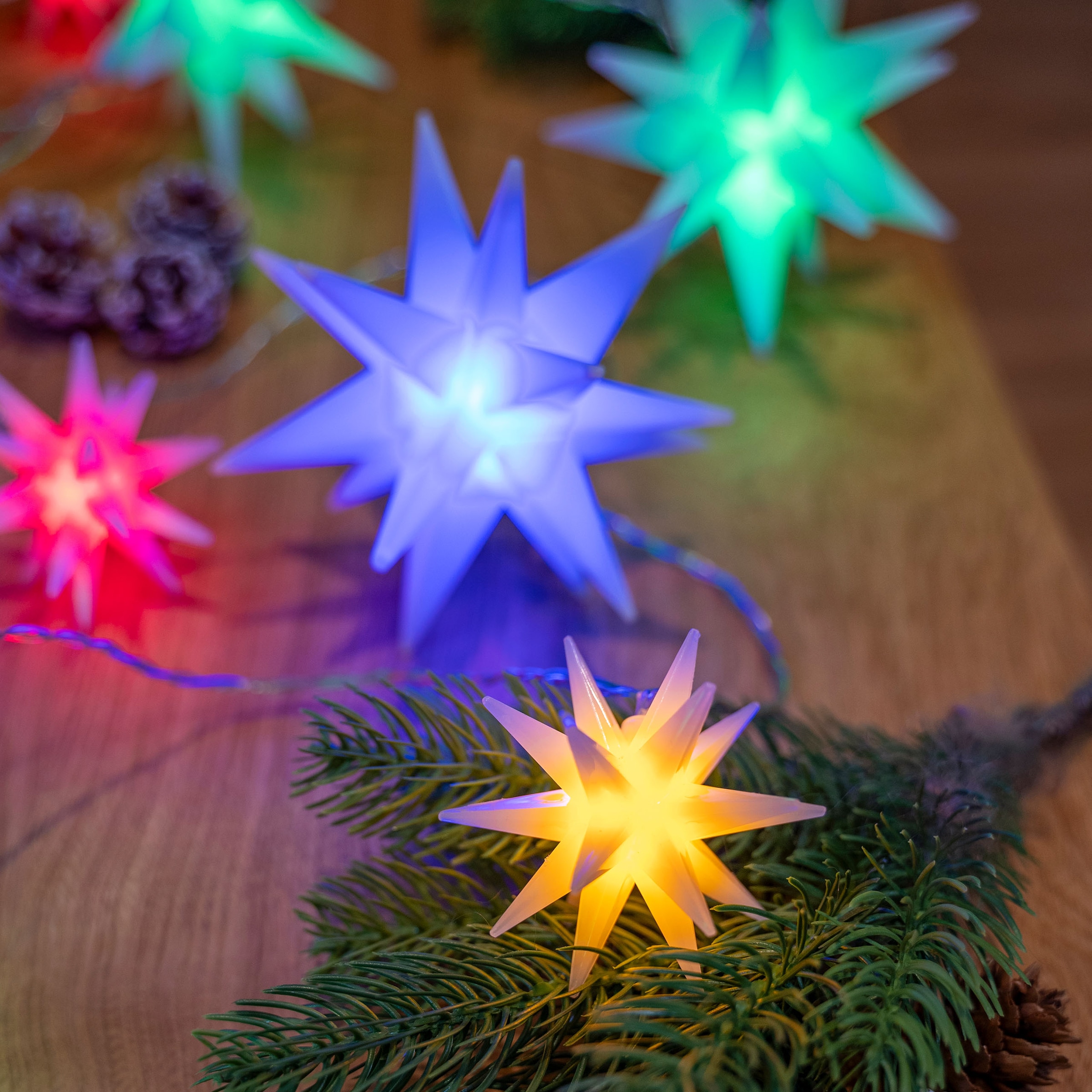 my home LED-Lichterkette »Belya« 10 Stk.-flammig mit Fernbedienung, einfache Änderung der Funktionen, warmweiß