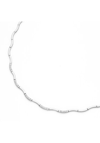 Smart Jewel Collier »gewellt, elegant mit Zirkonia, Silber 925« kaufen