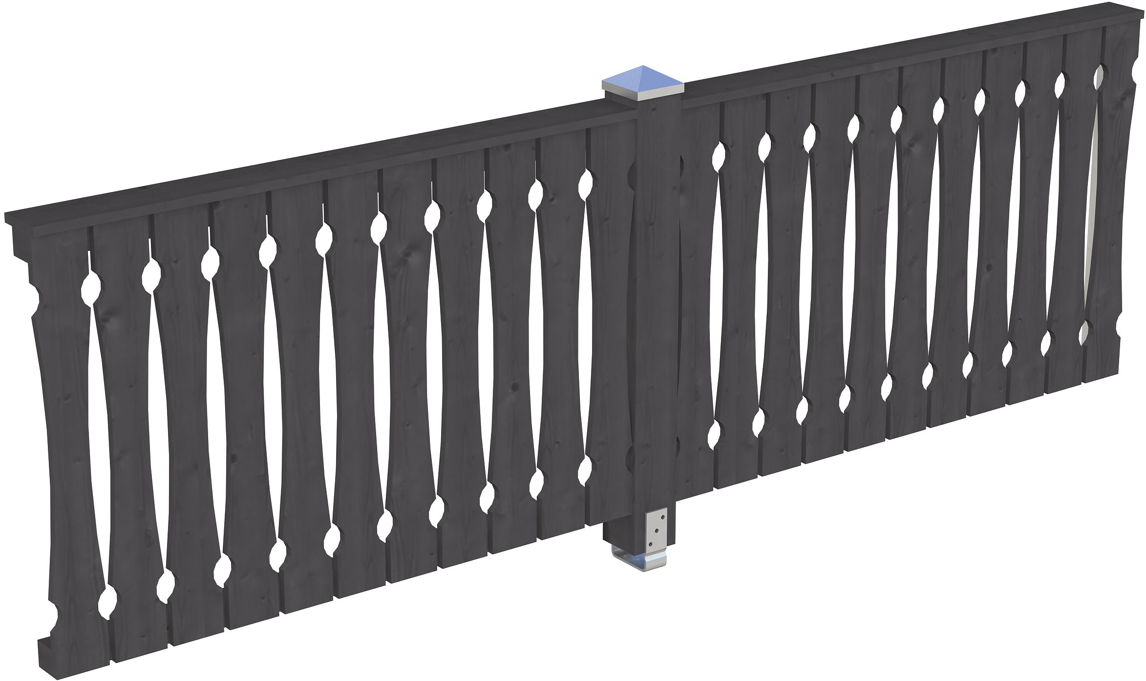 Brüstungsgeländer SKANHOLZ, H:96cm L:305cm, grau, Geländer, "Balkonschalung", für die Seite