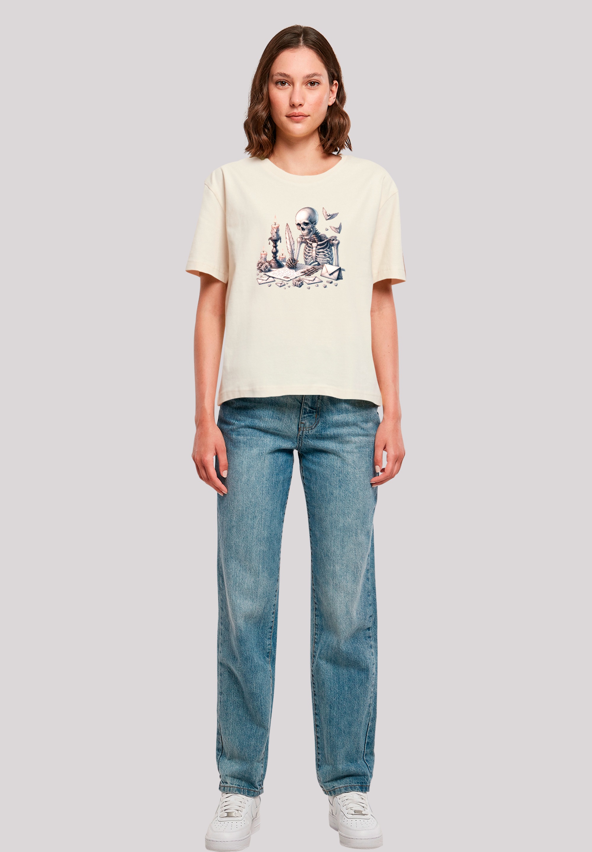 F4NT4STIC T-Shirt »Skelett Liebesbrief Valentinstag«, Premium Qualität