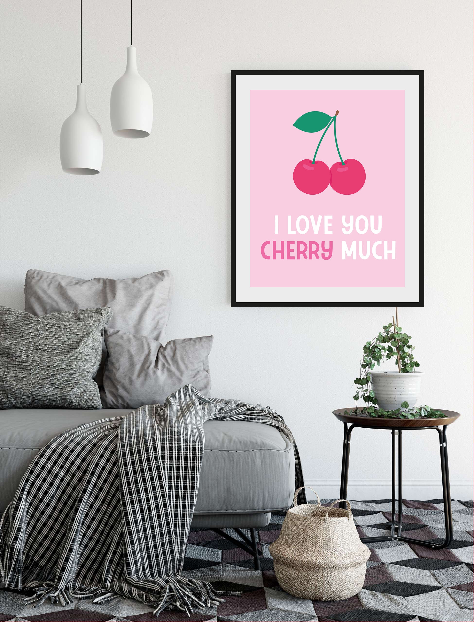 queence Bild "I LOVE YOU CHERRY MUCH", Schriftzug-Humor-Sprüche & Texte-Obs günstig online kaufen