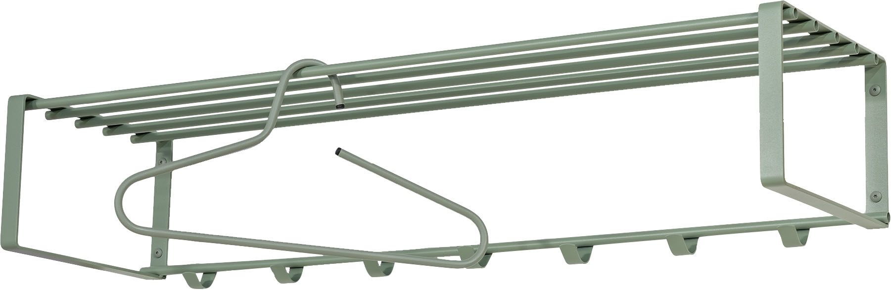 Spinder Design Garderobenleiste "REX" Wandgarderobe aus Stahl mit Hutablage und 5 bzw. 7 Haken