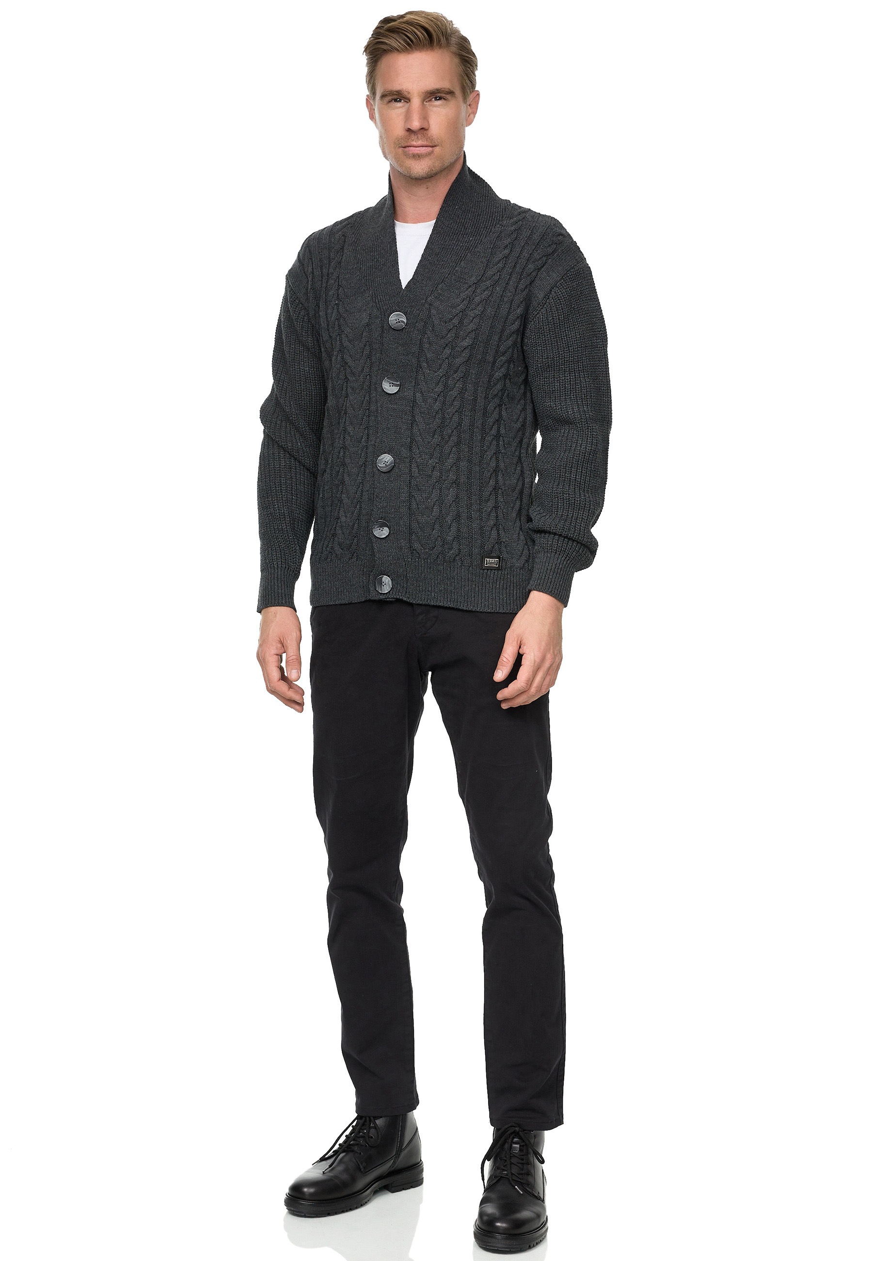 Rusty Neal Strickjacke »Rusty Neal Knitwear«, mit durchgehender Knopfleiste