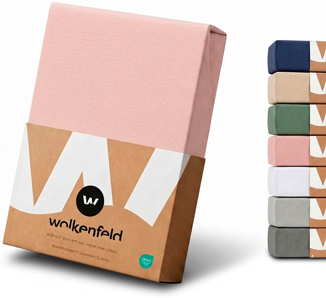 Wolkenfeld Spannbettlaken "100% Baumwolle - Superweiches Bettlaken für Matratzen von 5 bis 20cm" Rutschfest & Blickdicht - 90x200, 140x200, 160x200, 180x200 200x200