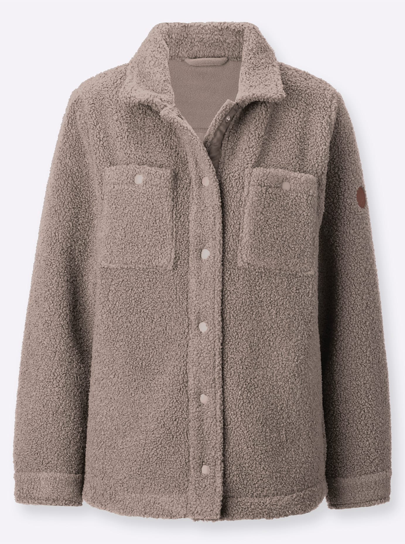 Langjacke CASUAL LOOKS, Damen, Gr. 50, grau (taupe), 100% Polyester, unifarben, Jacken Langjacke 3