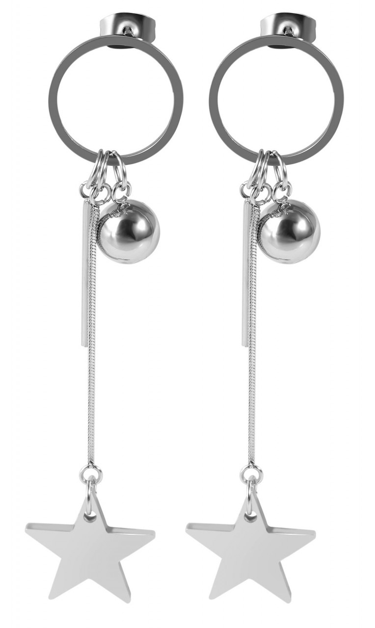 Paar Ohrhänger ADELIA´S "Damen Ohrstecker aus Edelstahl", silber, Ohrringe, Damen, Damen, Edelstahl 9