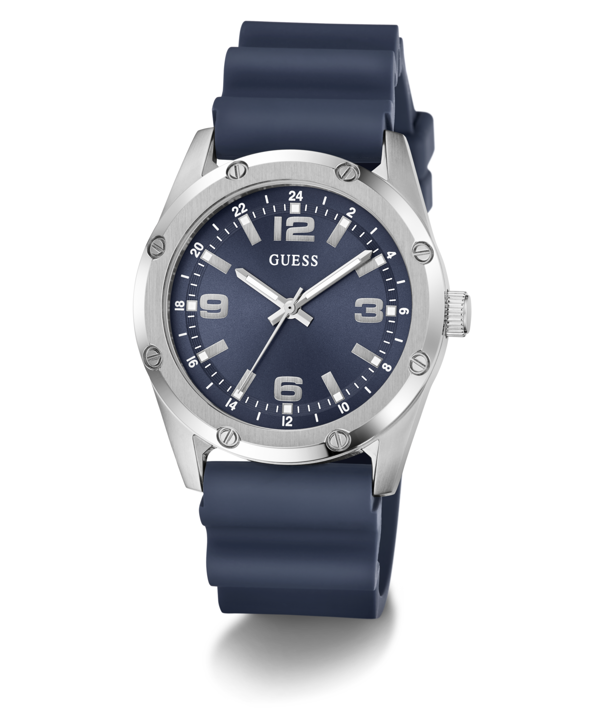 Guess Quarzuhr »SCOTT« Armbanduhr, Herrenuhr, Silikonarmband, analog