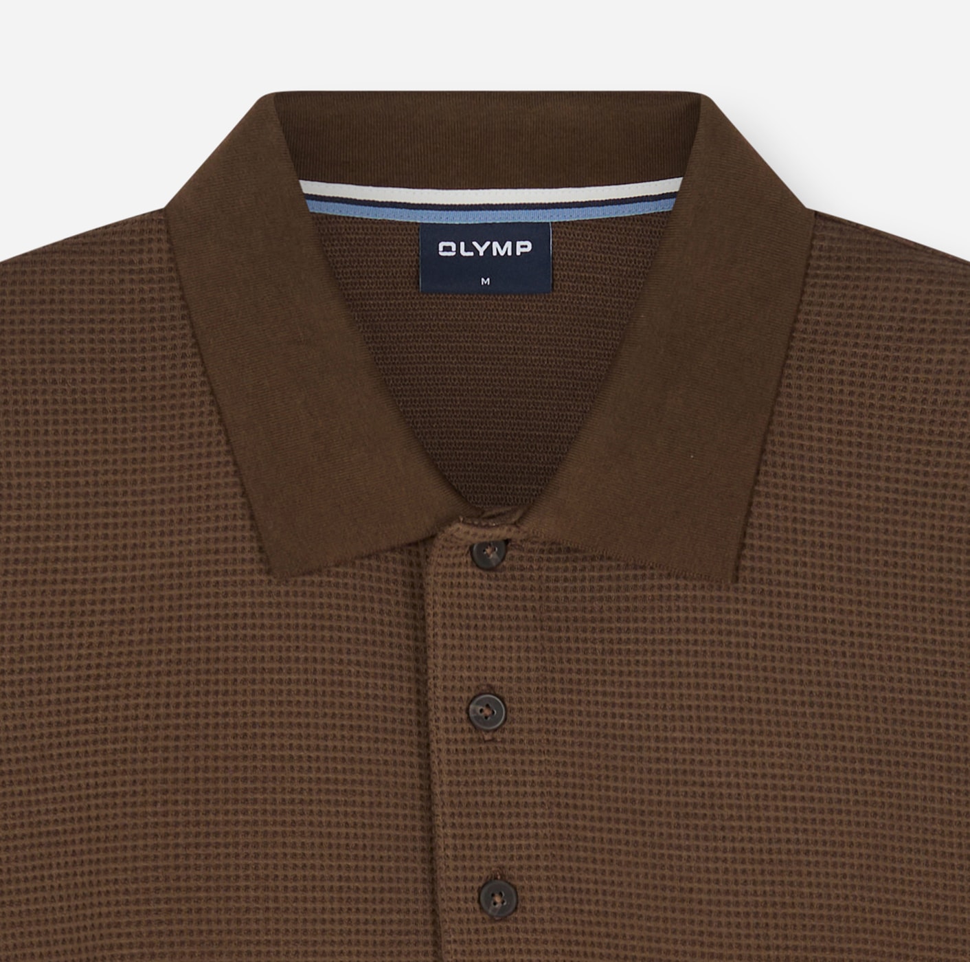 OLYMP Langarm-Poloshirt »Casual« in Waffel-Struktur, regular fit