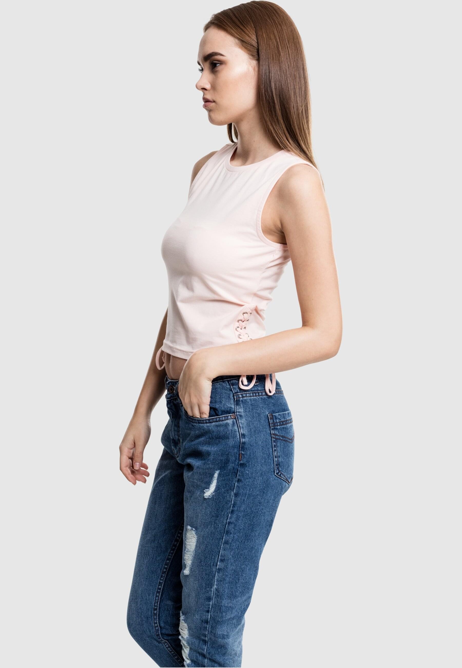 URBAN CLASSICS Muskelshirt »Urban Classics Damen Ladies Lace Up Cropped Top«, (1 tlg.)