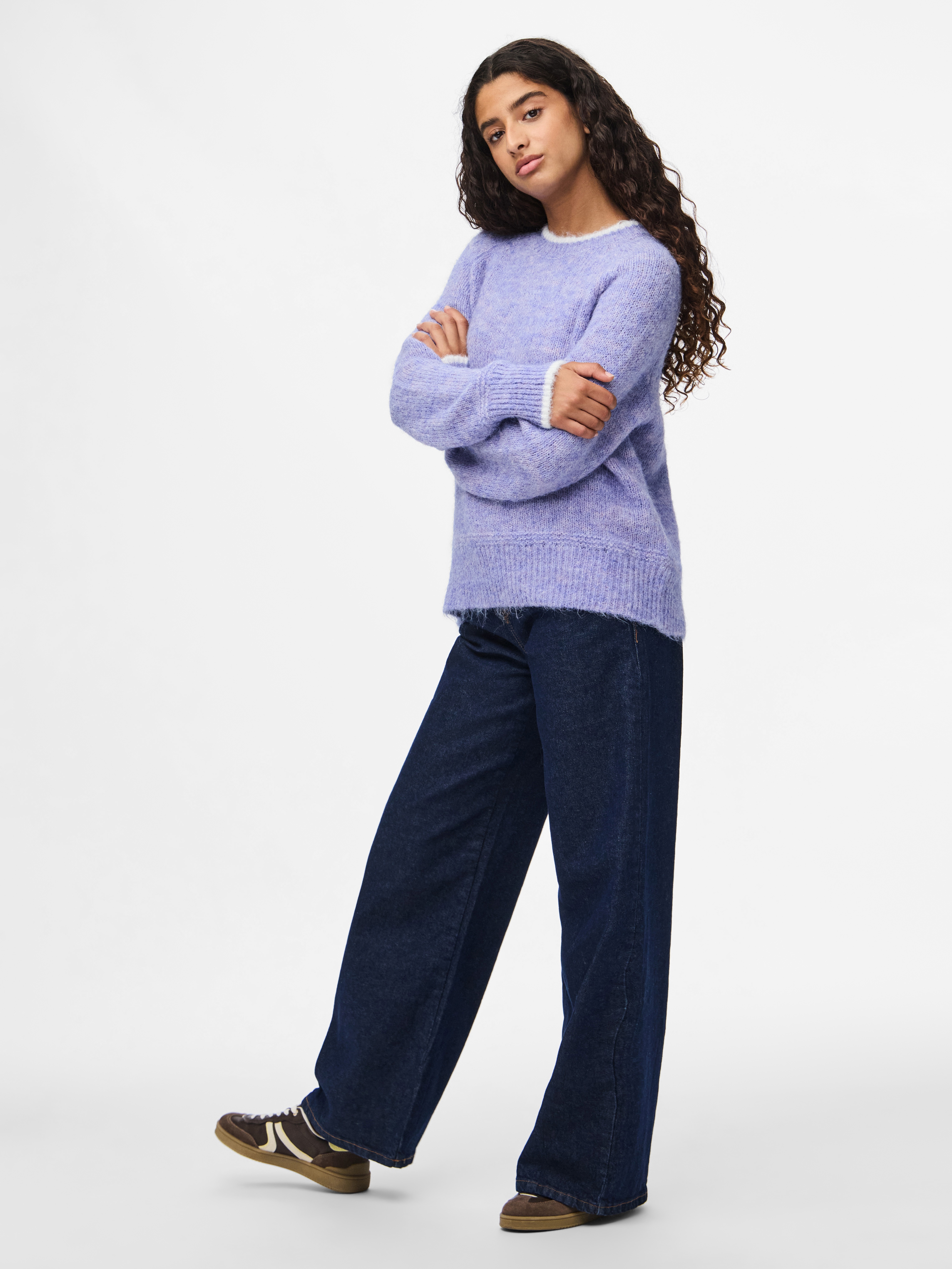 Thumbnail - pieces Strickpullover "PCIVY LS O-NECK CONTRAST KNIT NOOS BC"
