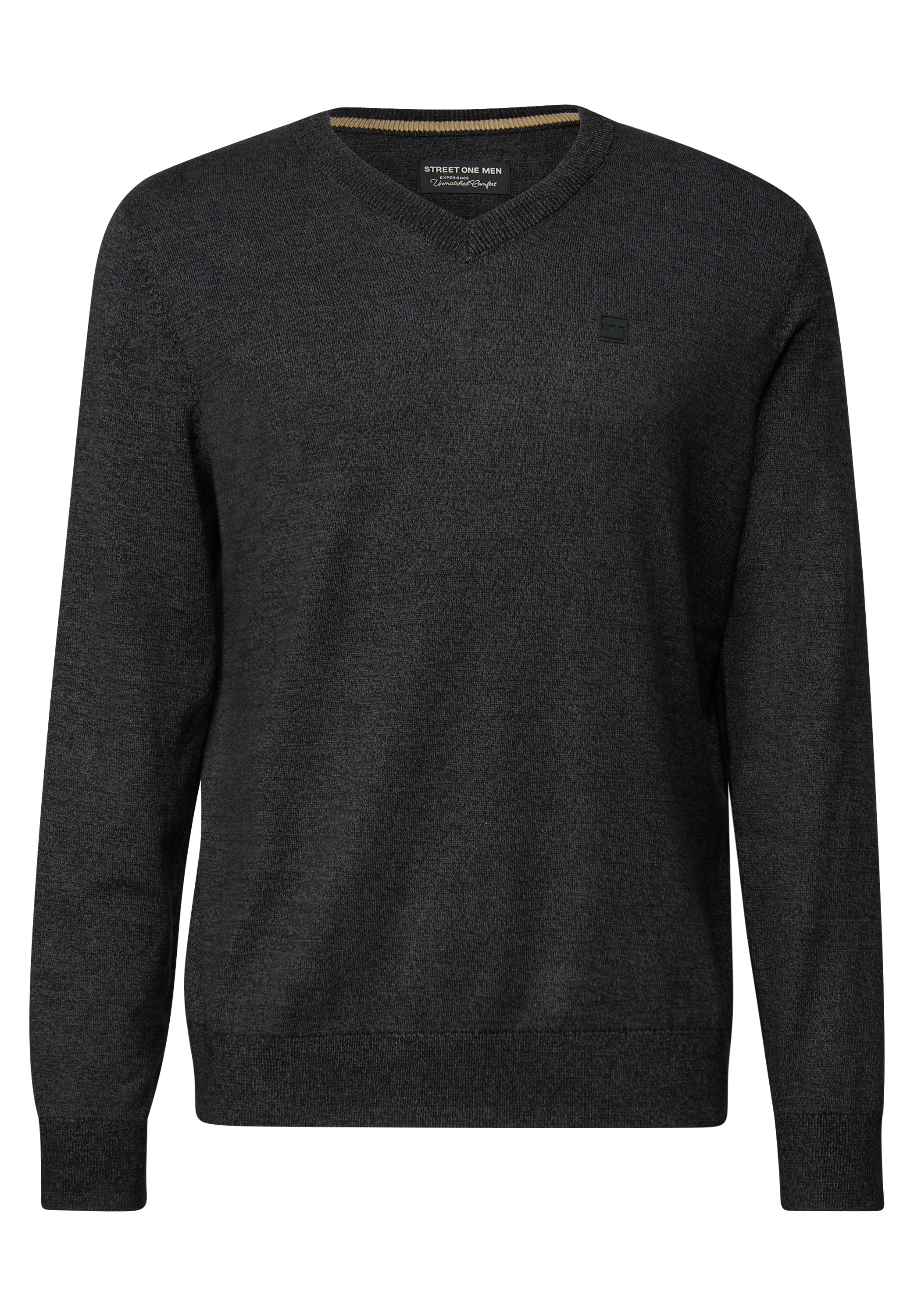 STREET ONE MEN Strickpullover, aus reiner Baumwolle