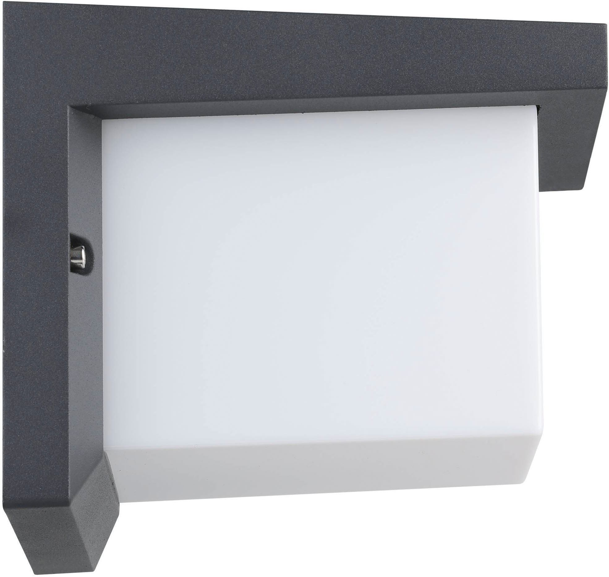 EGLO Wandleuchte »Desella 1 Außen-Wandlampe, Wandleuchte, Aluguss und Kunststoff, IP54« LED-Modul 1 Stk. Warmweiß Wand-/Deckenleuchte - L16 x H16 x AL19 cm - anthrazit - 10W inkl.