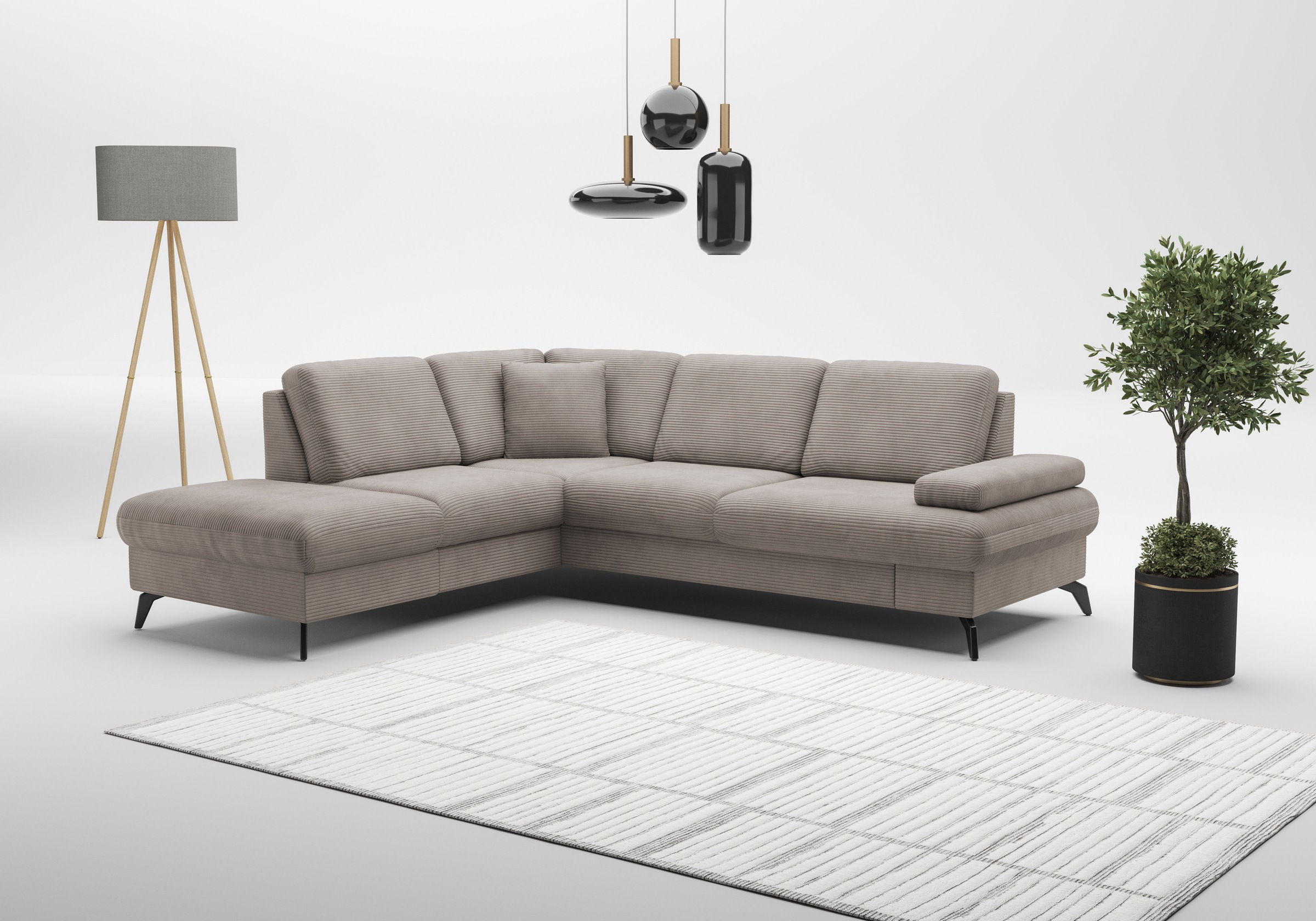 sit&more Ecksofa "Morris Jubi L-Form, B: 238 cm" mit Armteilfunktion & 1 Zierkissen, optional Schlaffunktion