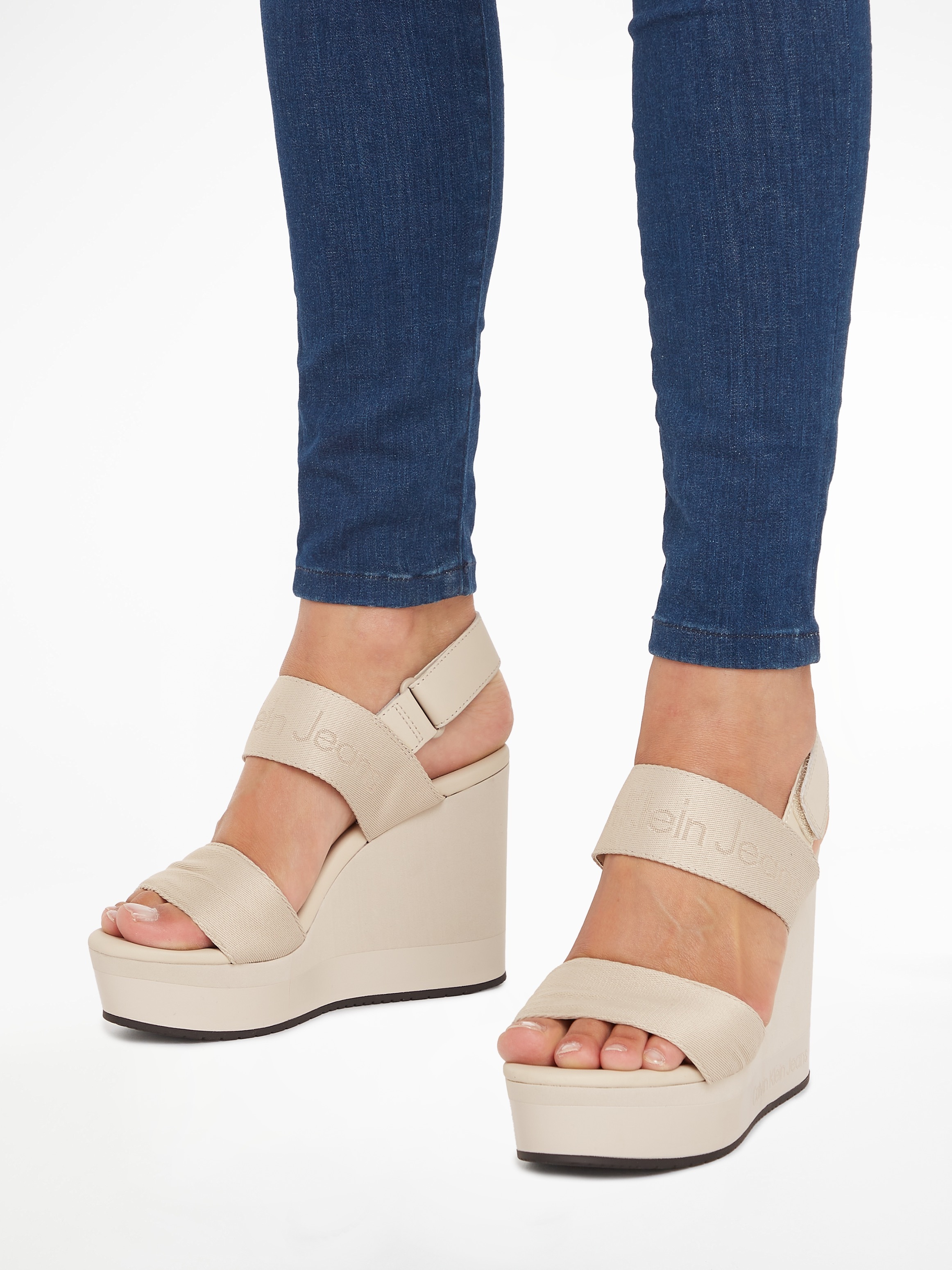 Calvin Klein Jeans Keilsandalette "WEDGE SANDAL WEBBING IN MR", Sommerschuh günstig online kaufen