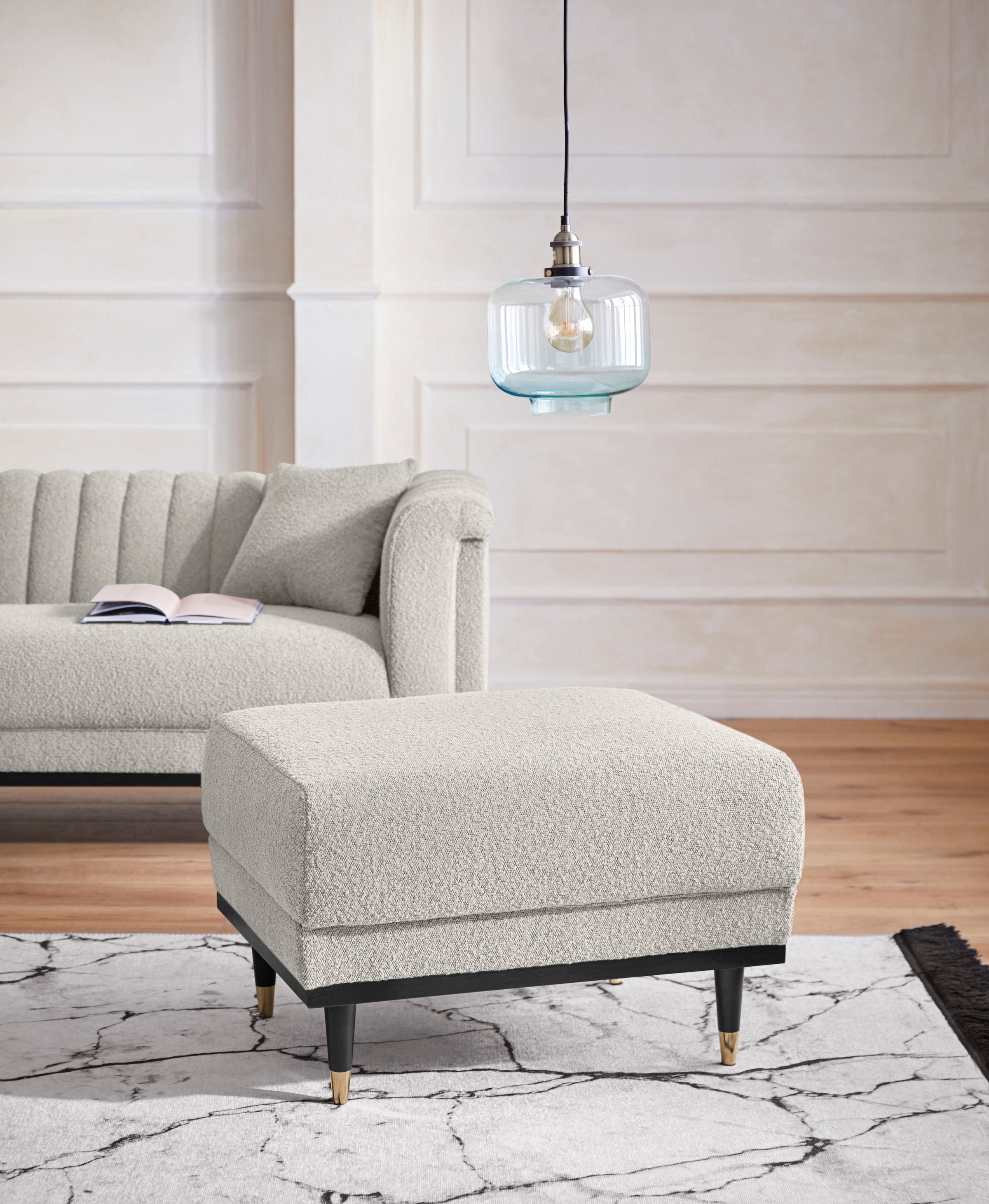 Home affaire Polsterhocker "Chamby New", im Bouclé-Strukturbezug günstig online kaufen
