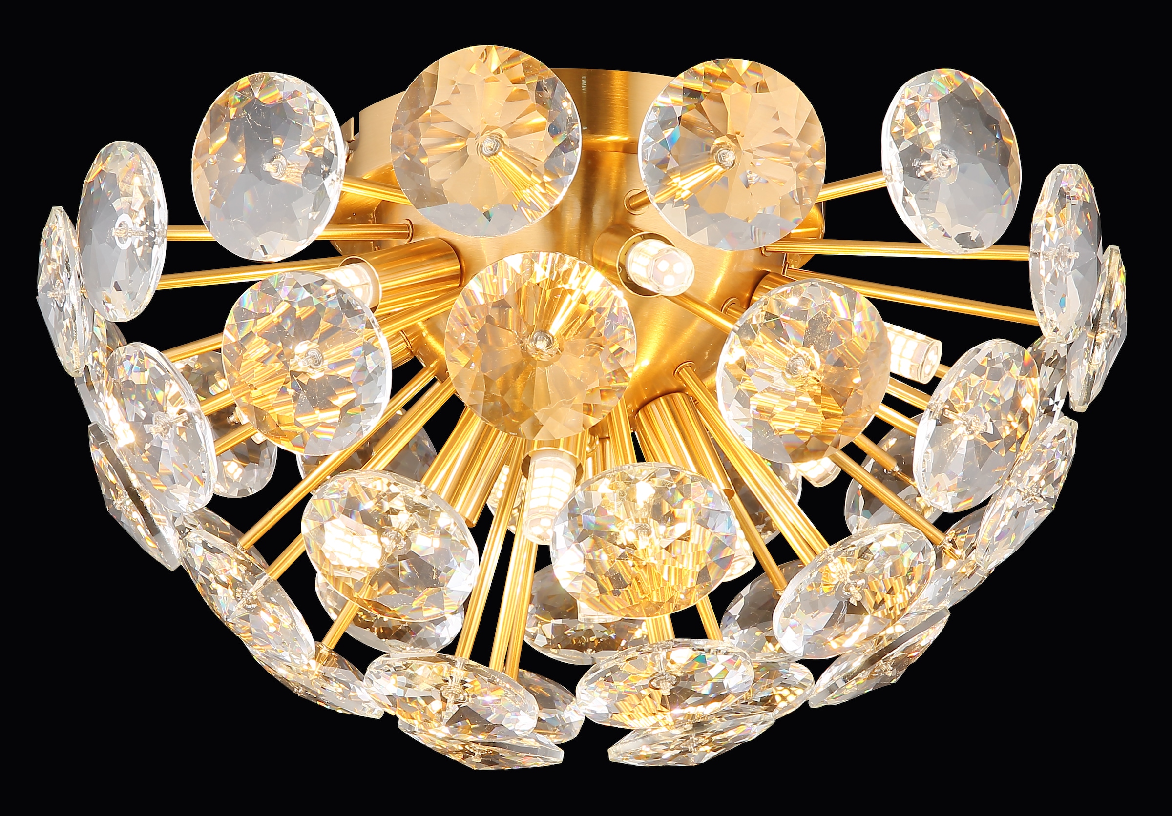 GLOBO LIGHTING Deckenleuchte »VIRINA«, Leuchtmittel G9 | ohne Leuchtmittel, Deckenlampe/goldfarben/Kristalle/elegant/Wohnzimmer