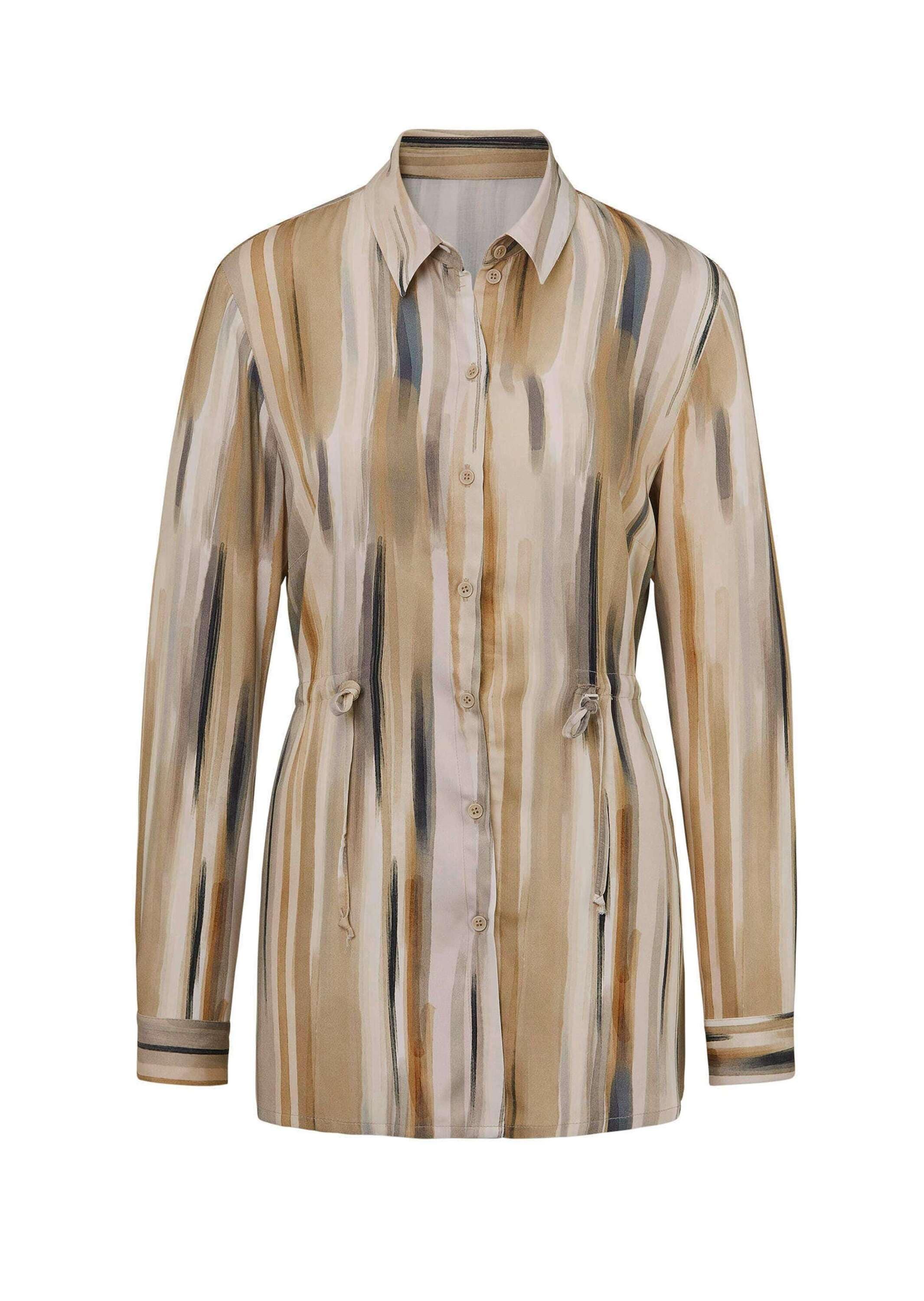GOLDNER Hemdbluse "Kurzgröße Longbluse mit Bindegürtel" Bindegürtel günstig online kaufen