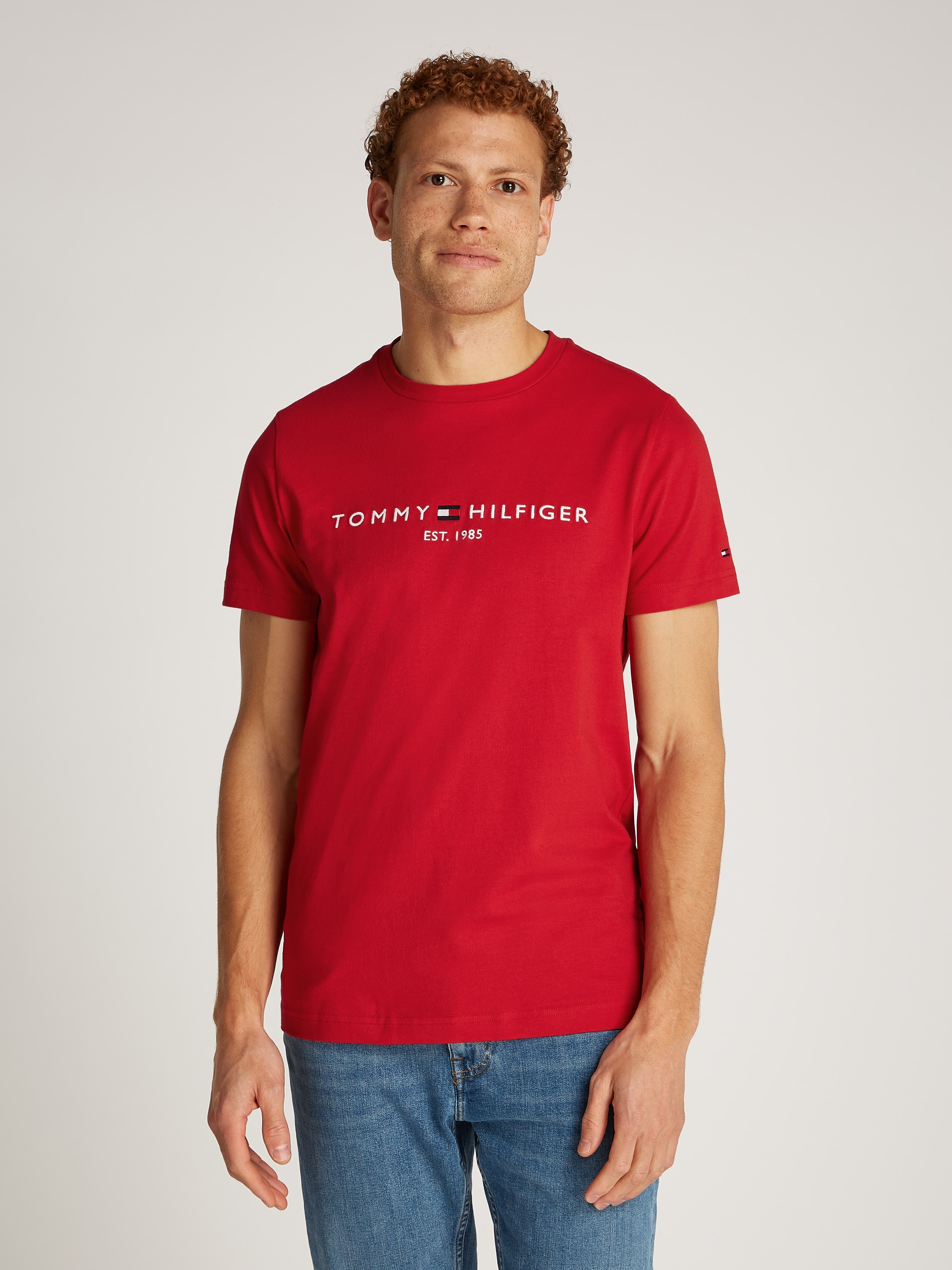 Tommy Hilfiger T-Shirt "TOMMY LOGO" aus reiner Baumwolle günstig online kaufen