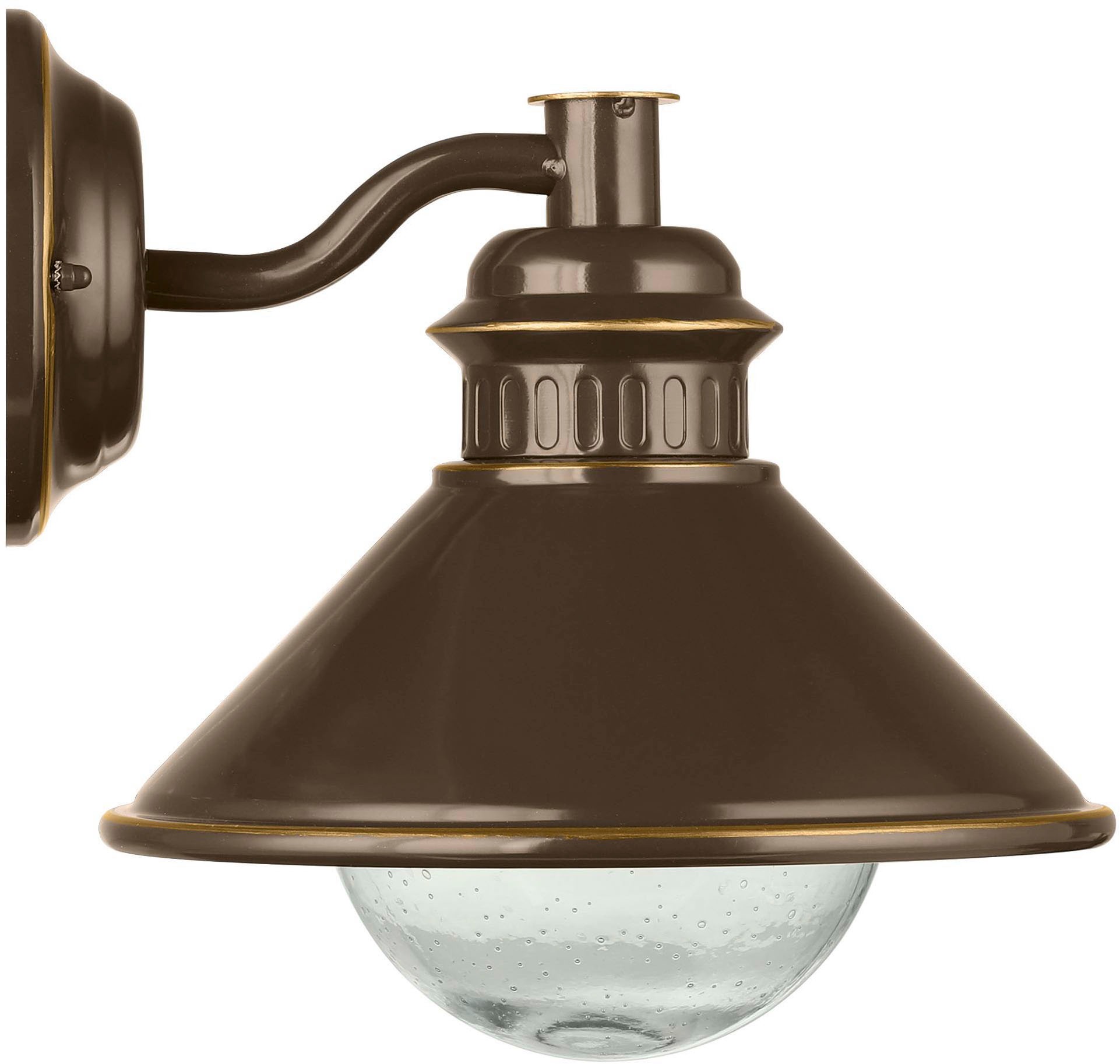EGLO Wandleuchte »Albacete Außenlampe IP44 spritzwassergeschützt, E27, Wandlampe, Lampe« E27 1 Stk. Wand-/Deckenleuchte - L26,5 x H25,5 x AL28 cm - braun, kupfer