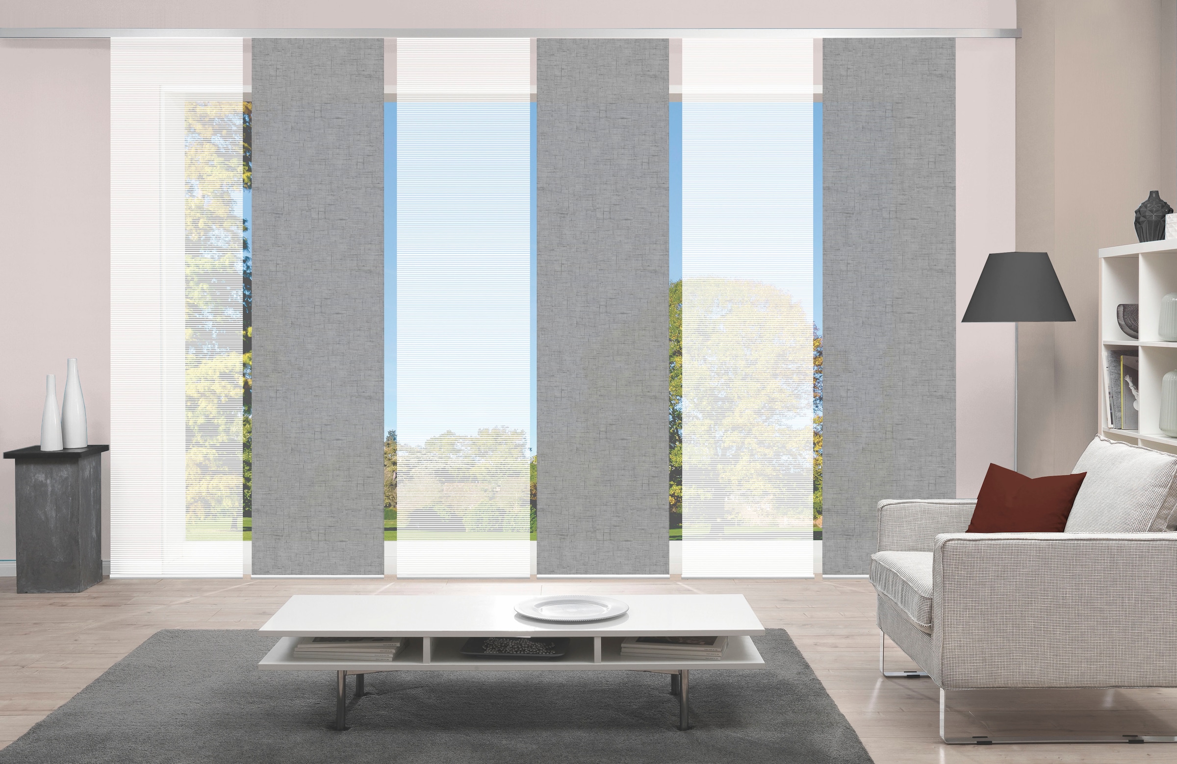 Vision S Schiebegardine "PIVE 6er SET" Paneelwagen 6 Stk. tlg. Schiebevorha günstig online kaufen