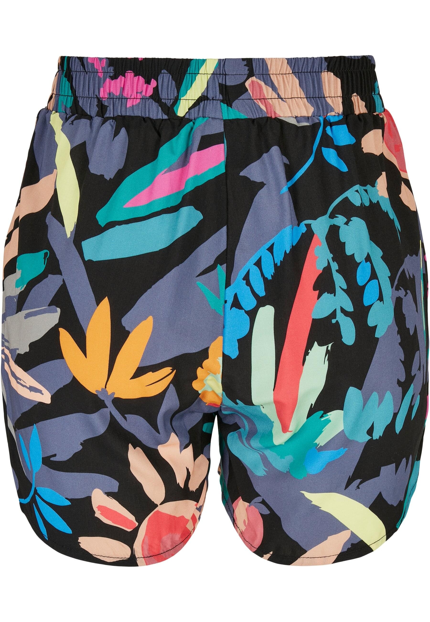 URBAN CLASSICS Stoffhose "Urban Classics Damen Ladies AOP Viscose Resort Sh günstig online kaufen