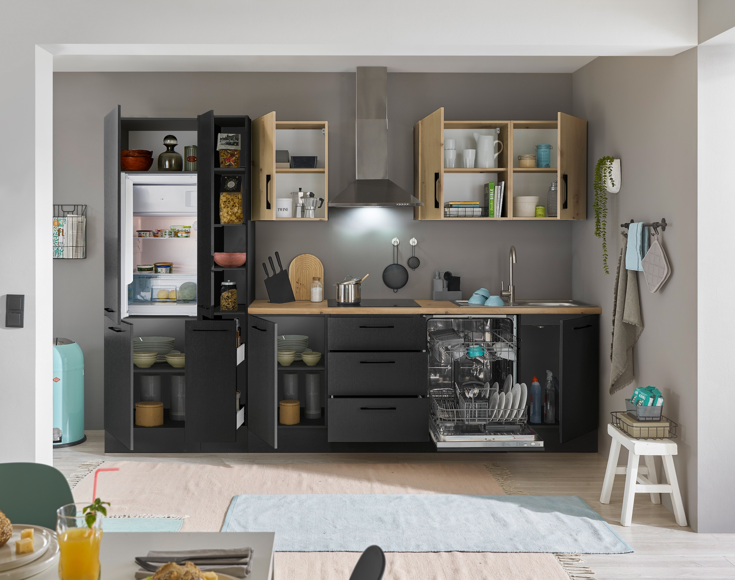 BASIC by Balculina Küchenzeile »Turin«, Breite 310 cm, wahlweise mit E-Geräten