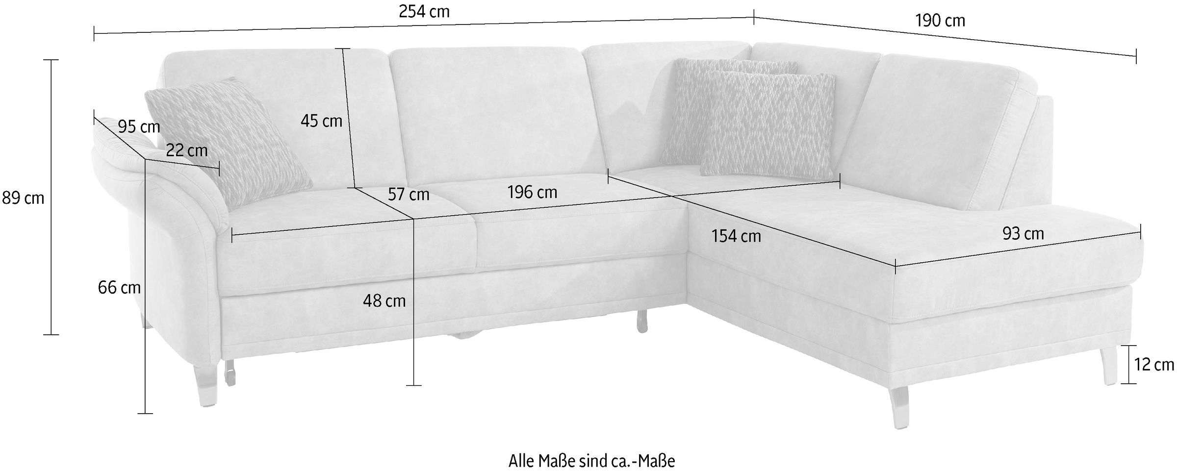 sit&more Ecksofa »Clio L-Form«, wahlweise mit Bettfunktion und Bettkasten, inklusive Federkern