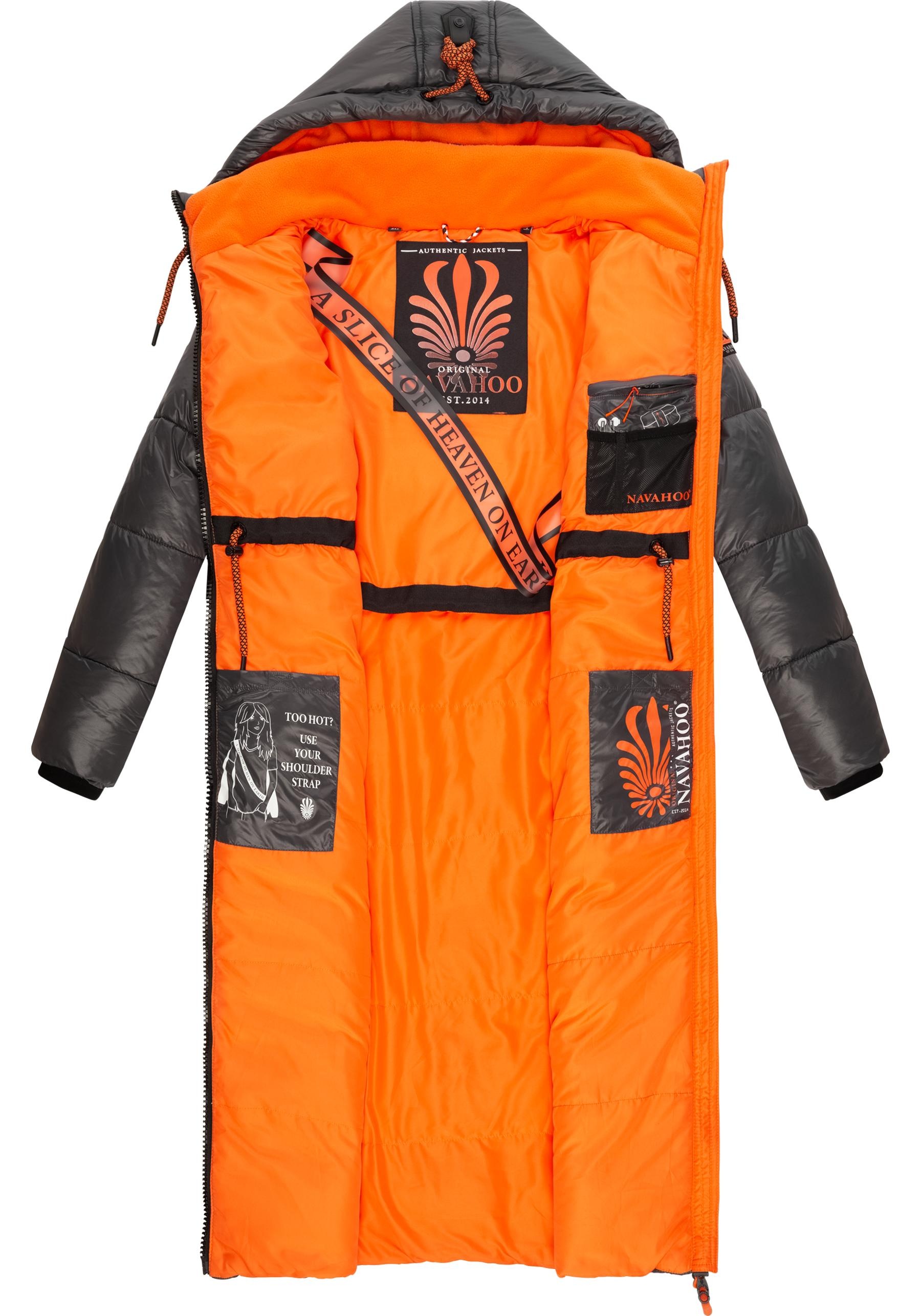 Navahoo Steppmantel »Schmuseengel«, warm gefütterte Winter Steppjacke mit Kontrastdetails