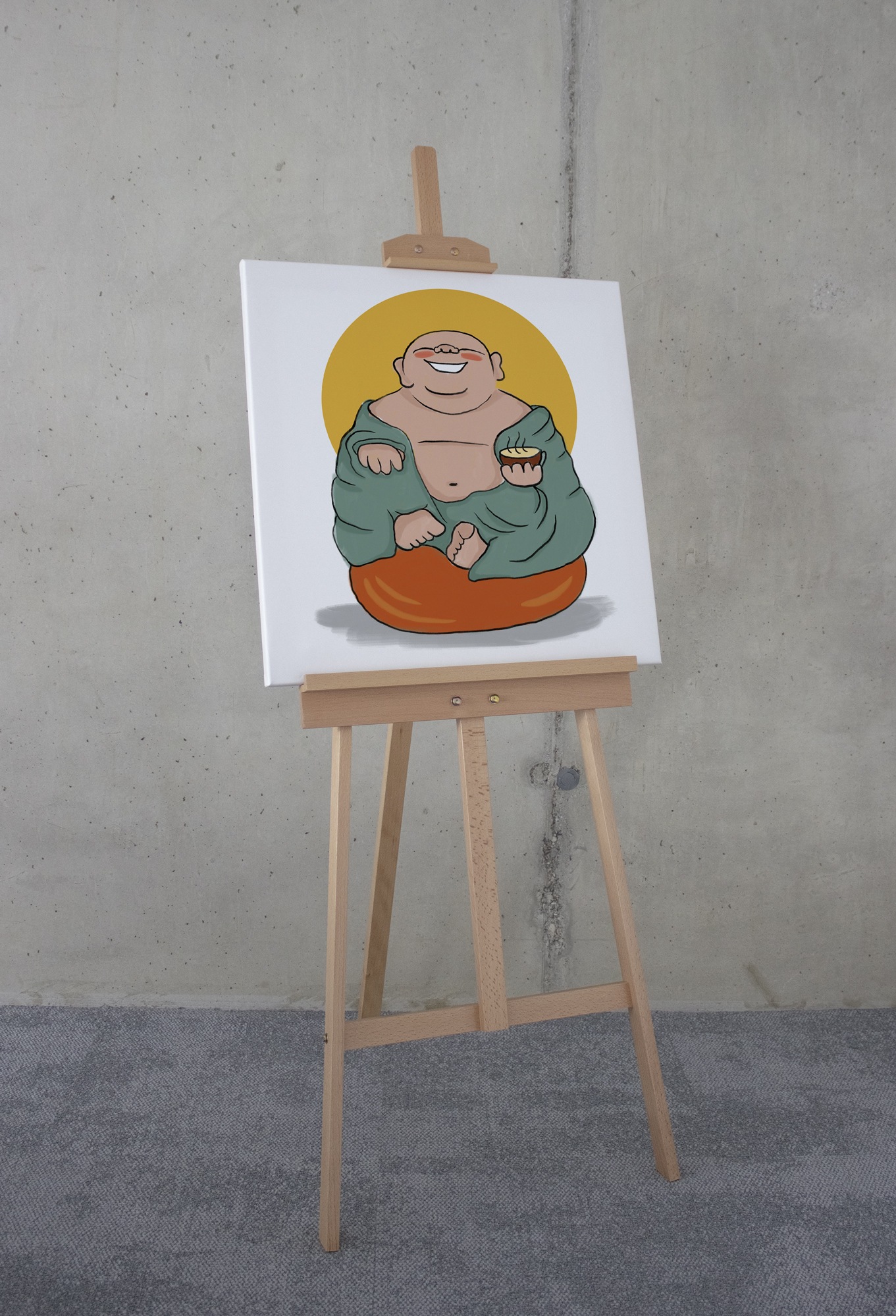 Komar Leinwandbild »Happy Buddy - Größe 60 x 60 cm«, Natur, (1 St.), Keilrahmenbild mi Echtholzrahmen