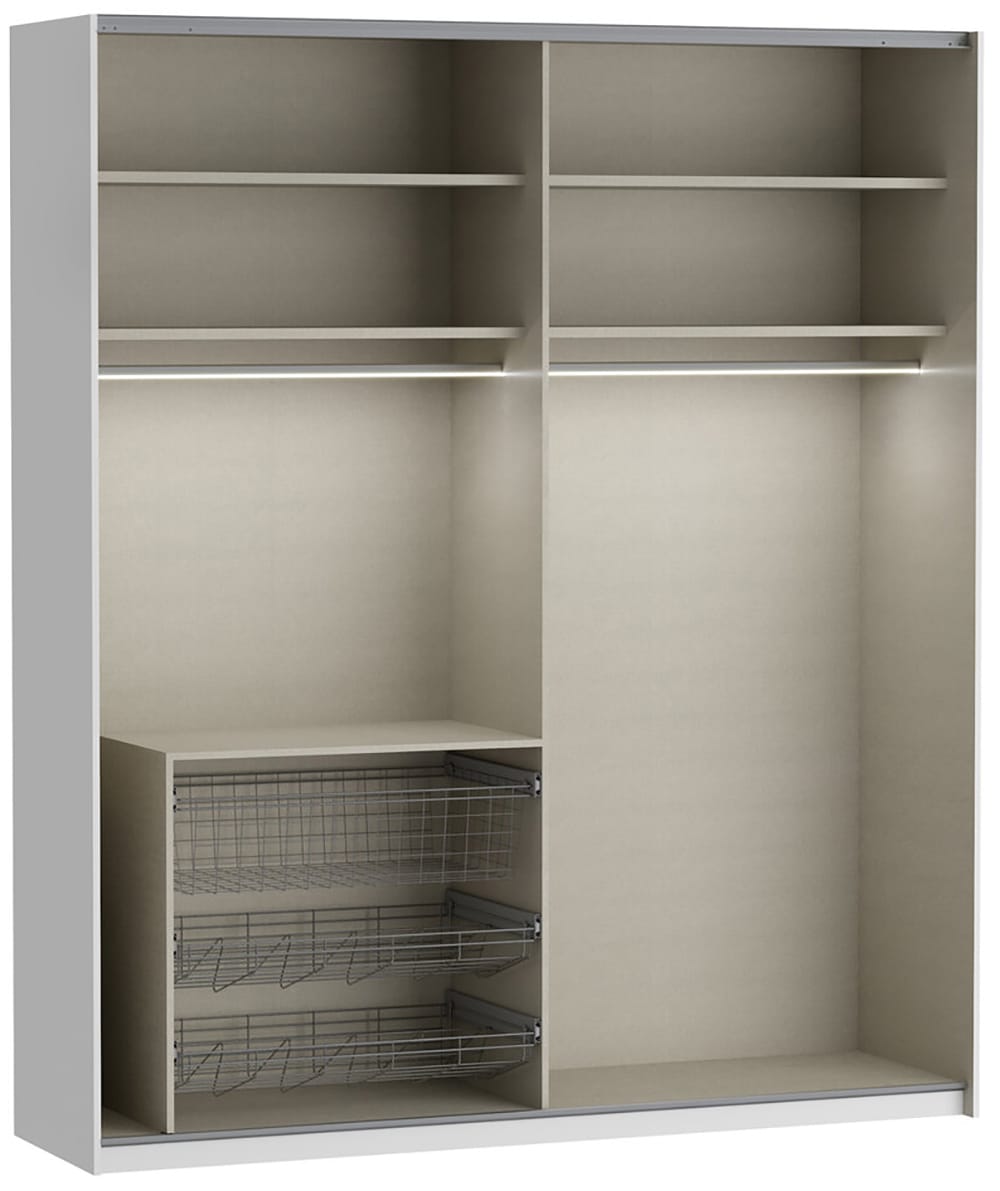 FORTE Schwebetürenschrank »Fittio, Made in Europe, 2 Schiebetüren, modernes Design«, Höhe 2,35 mtr, stehende Montage