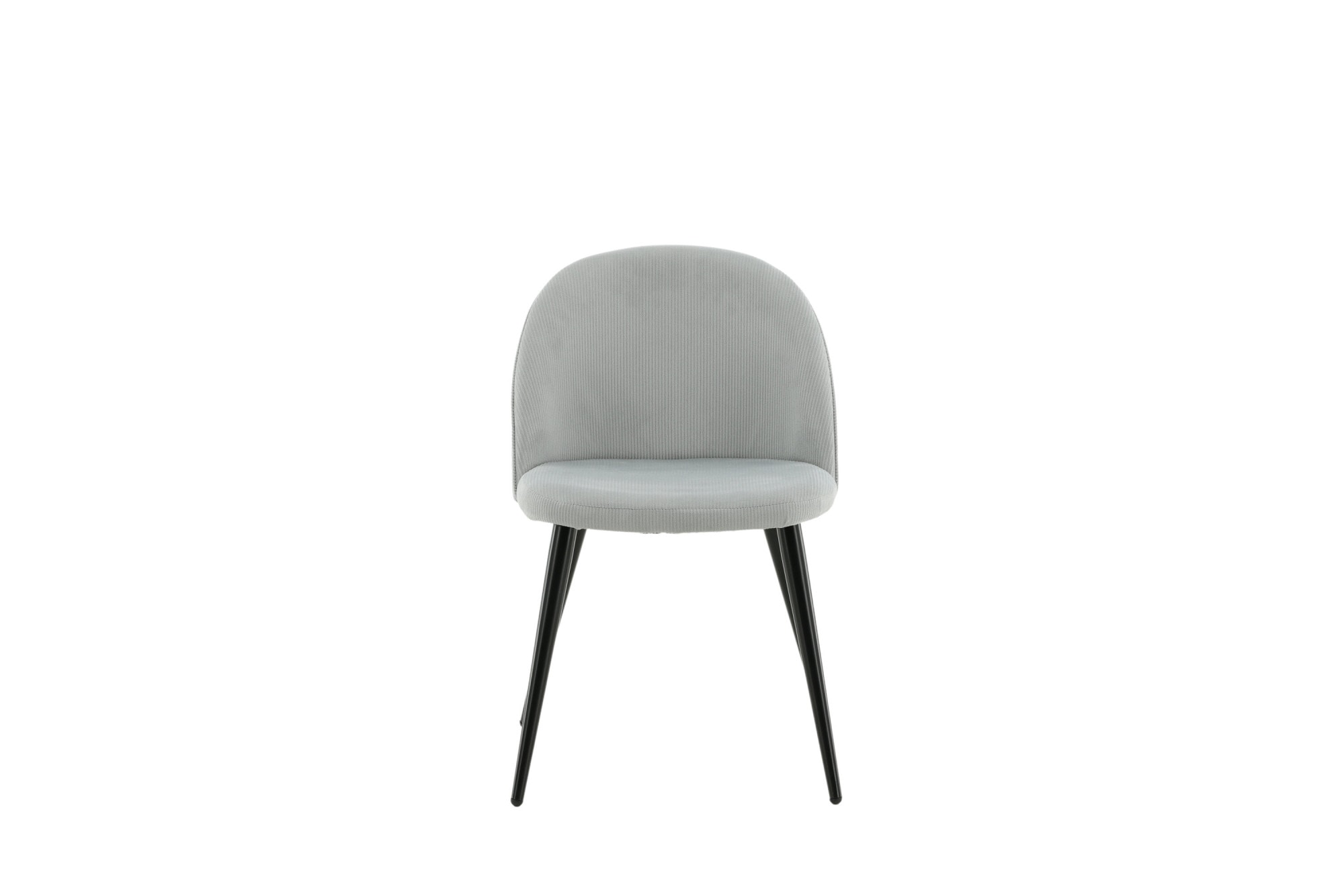 Venture Home Esszimmerstuhl »Velvet, 2er-Set Esszimmerstühle in Hellgrau-Cord, 150 kg belastbar« () 2 Stk.Polsterstuhl, Manchester-Bezug, schwarze Metallbeine, weich