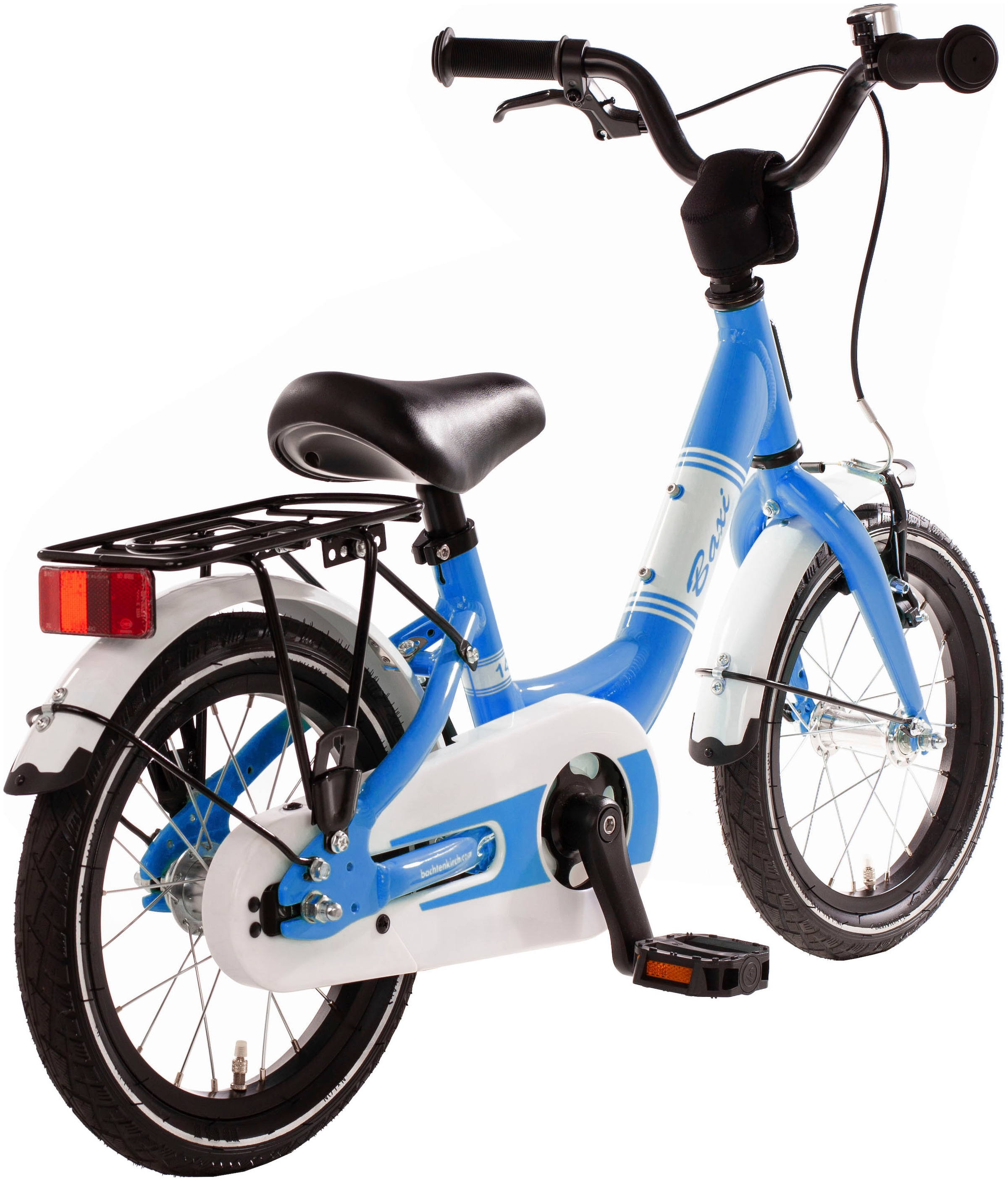Bachtenkirch Kinderfahrrad »14" Baxi - blau«, 1 Gang, ohne Schaltung, (Packung), Alu Kinderfahrrad mit Vollausstattung, erhältlich in 14/16/18 Zoll