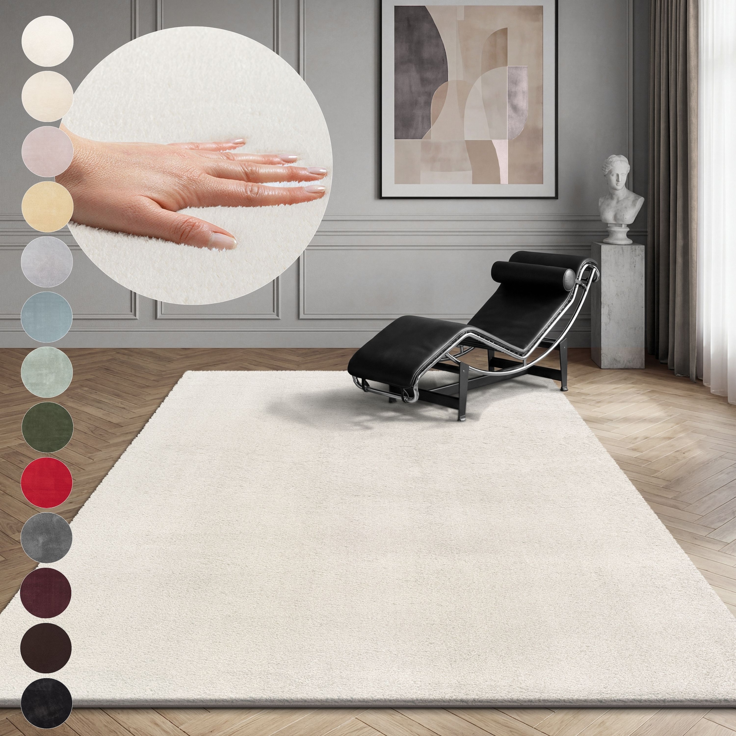 OTTO home Teppich "Arabell, Kunstfellteppich, Felloptik, waschbar," rechteckig 16 mm Höhe flauschig, kuschelig, Anti-Rutsch-Unterseite, Wohnzimmer, Schlafzimmer