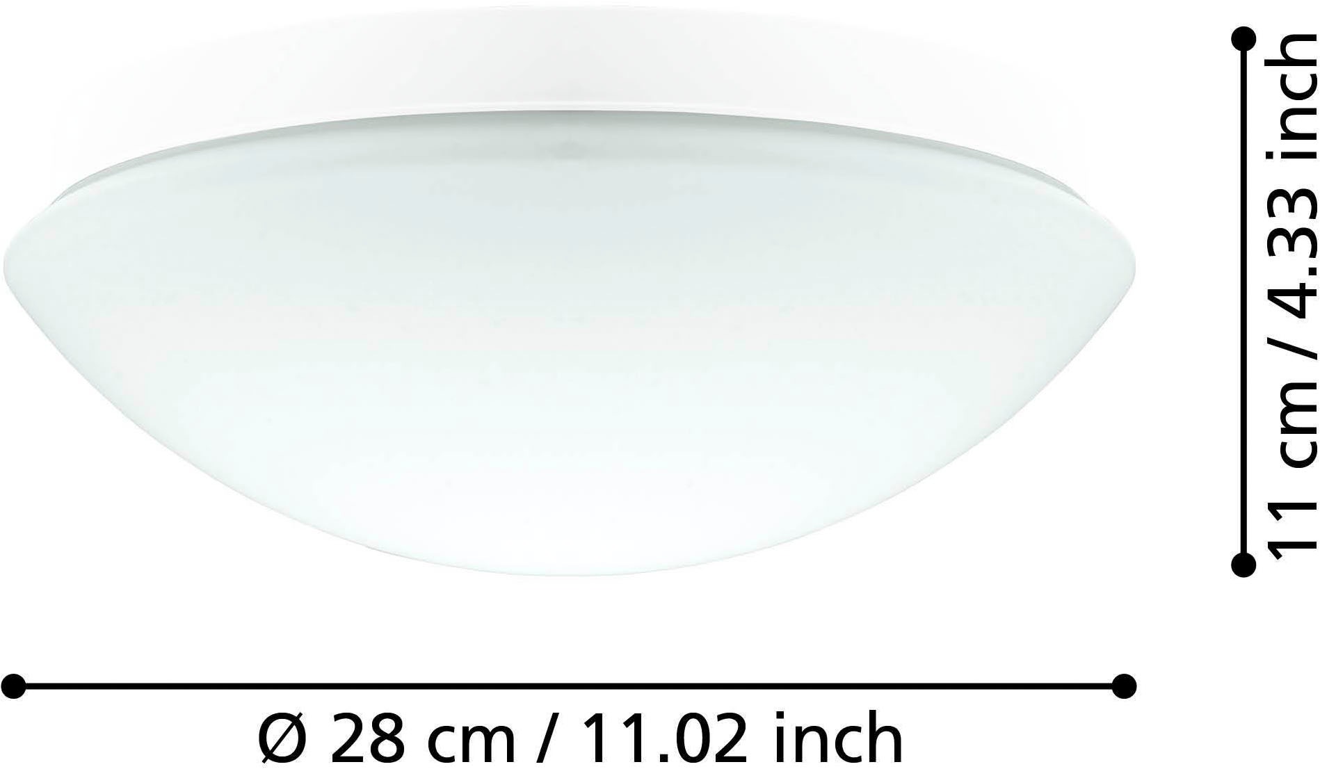 EGLO Deckenleuchte »Bari-M Deckenlampe, Badezimmer Lampe, Flurlampe Decke, E27, IP44« E27 1 Stk. Deckenleuchte, Glas, Kunststoff, BadezimmerLampe, Flurlampe, E27, IP44