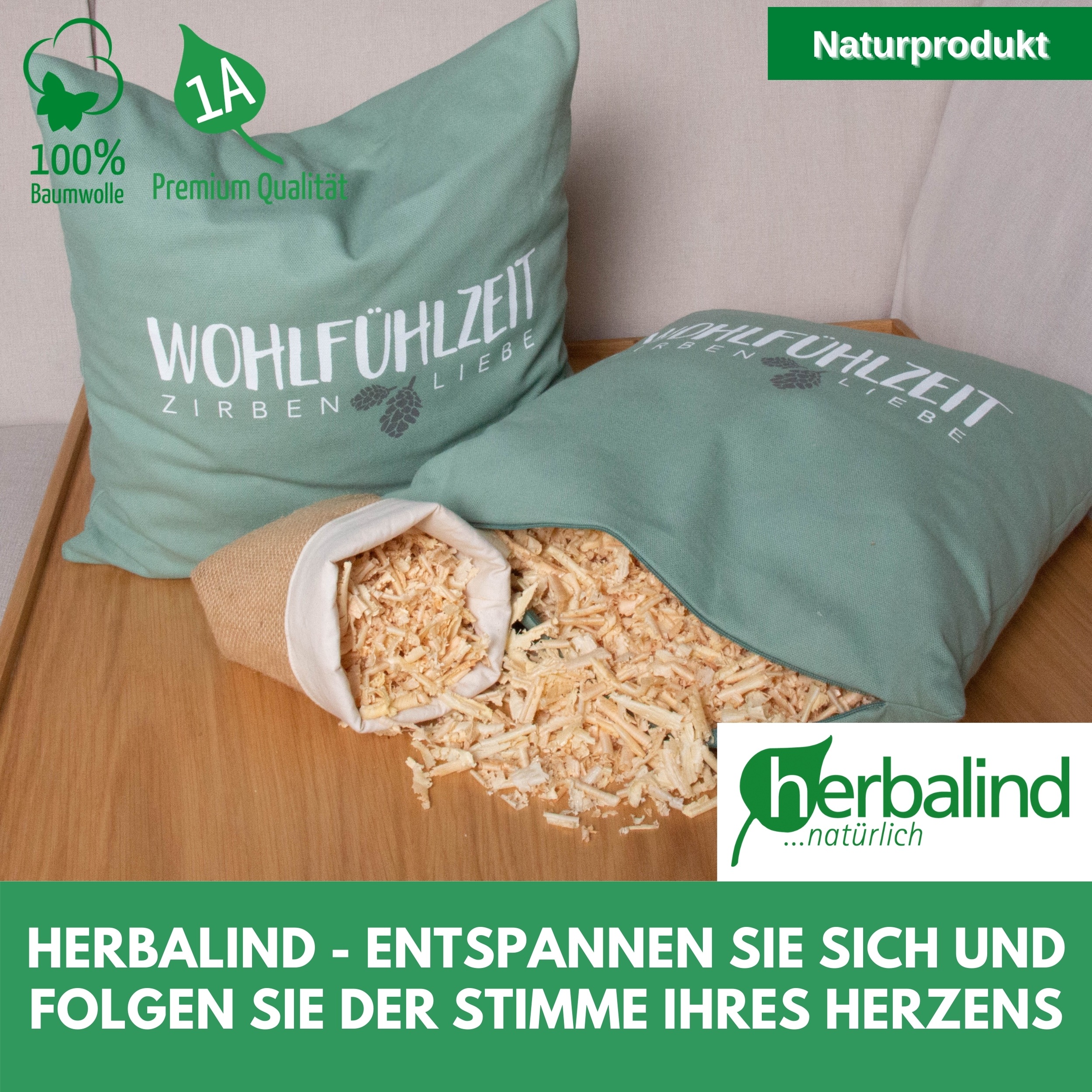 Thumbnail - herbalind Zirbenkissen, (1 tlg.), 25x25 cm
