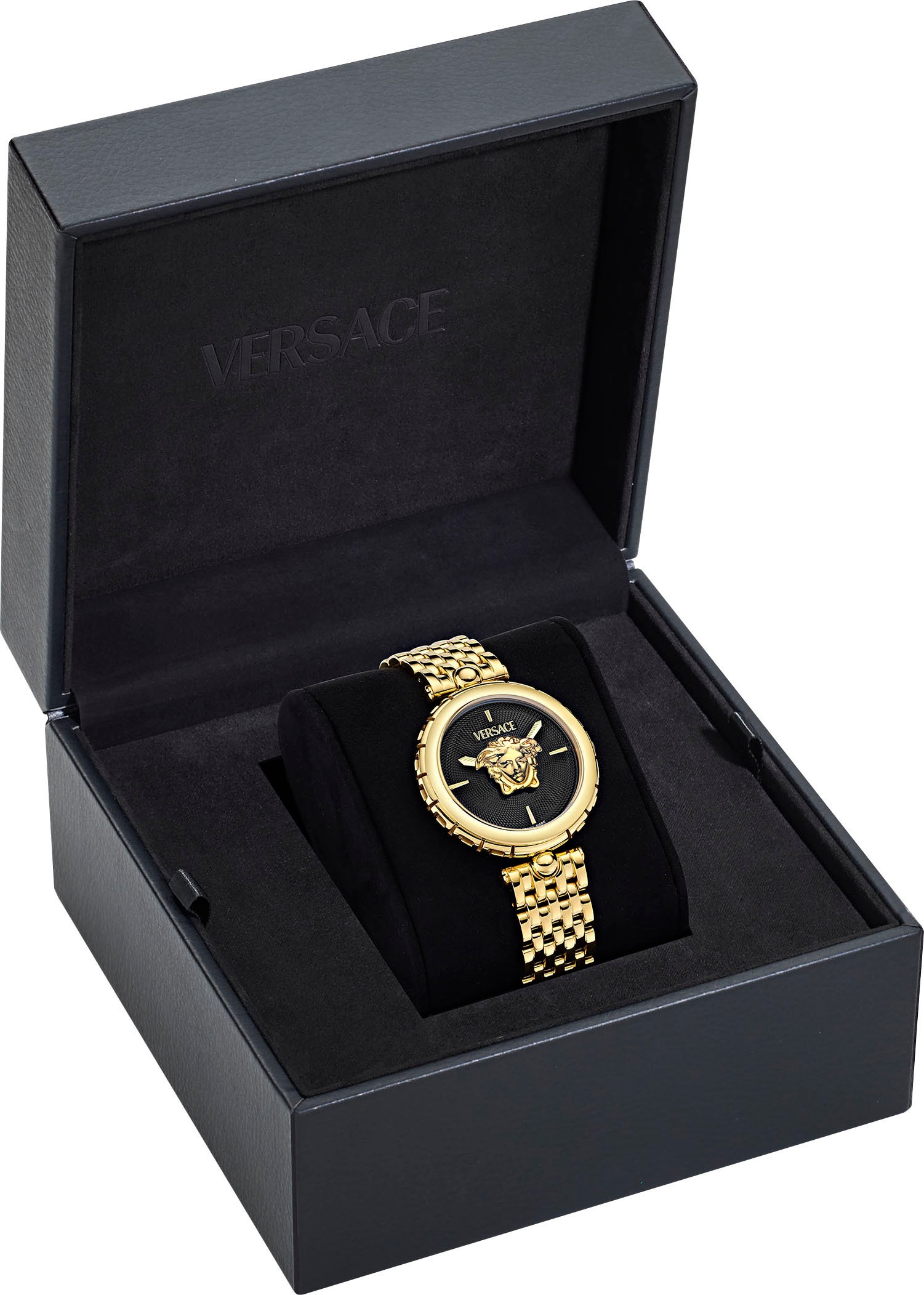 Versace Quarzuhr »MEDUSA HERITAGE«, Armbanduhr, Damenuhr, Swiss Made, Saphirglas, Edelstahlarmband, analog