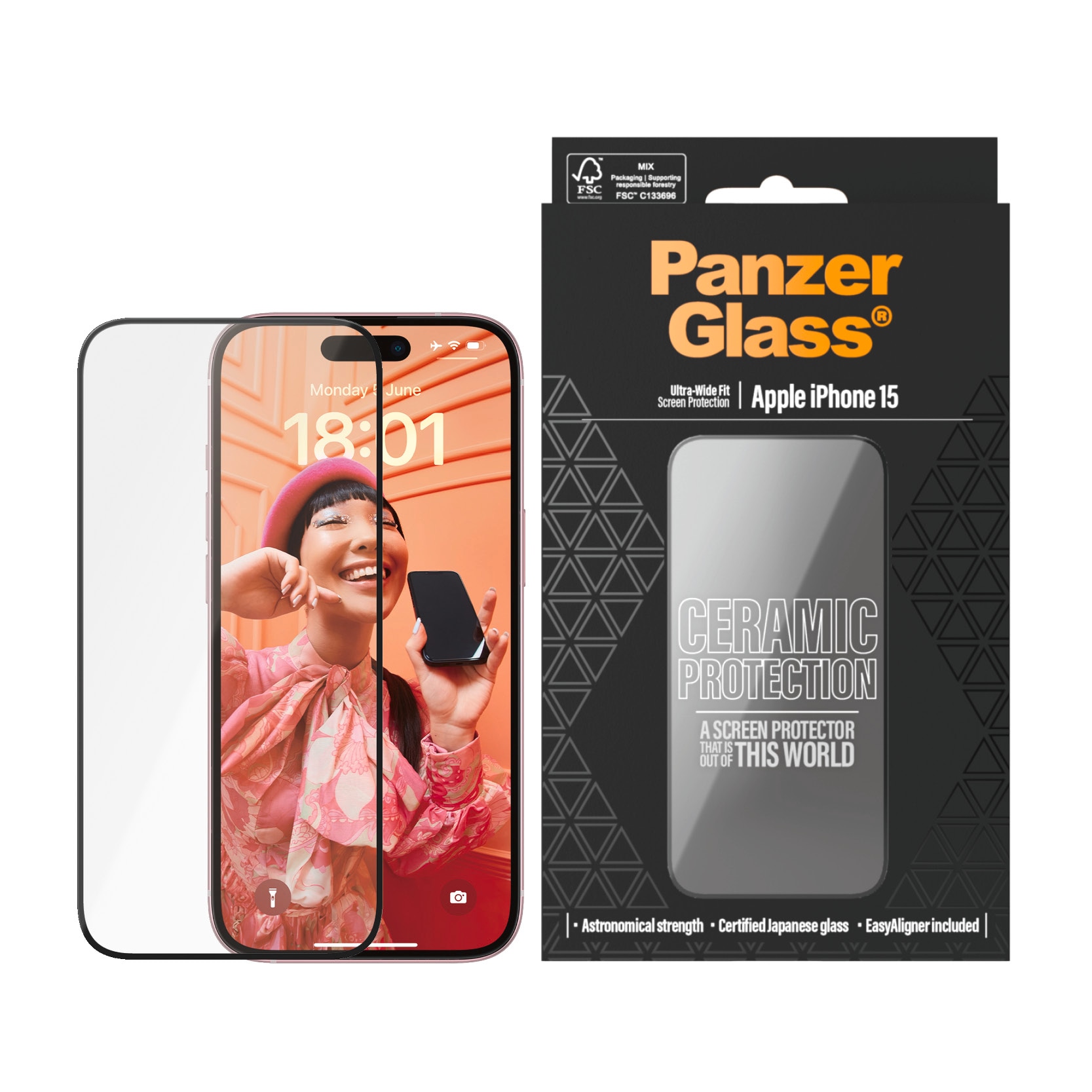 Displayschutzglas »Ultra-Wide Fit Ceramic Protection Screen Protector«, für Apple...