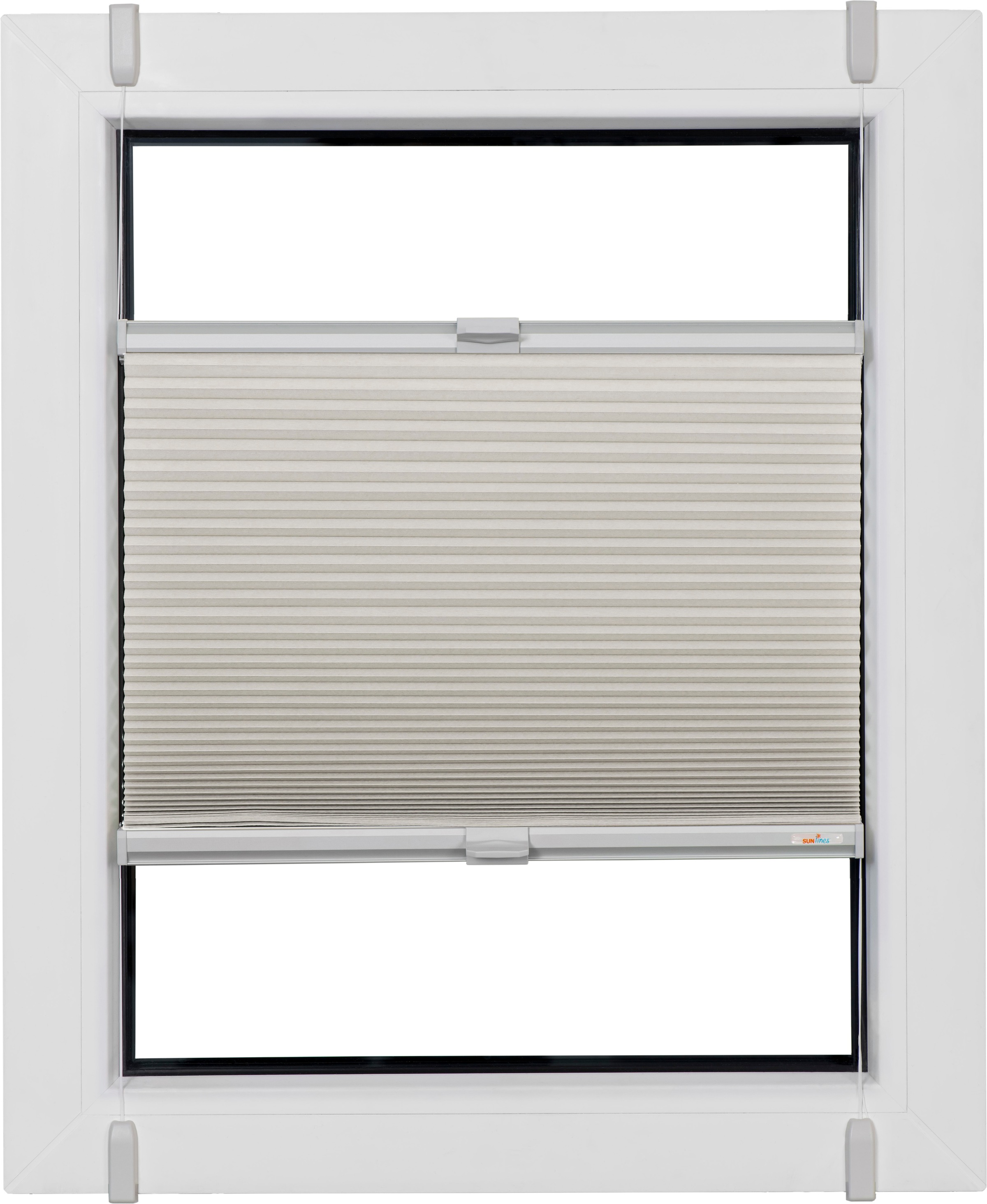 sunlines Wabenplissee "One Size Style Honeycomb TL" blickdicht ohne Bohren verspannt Zubehörfarbe grau, zum Klemmen